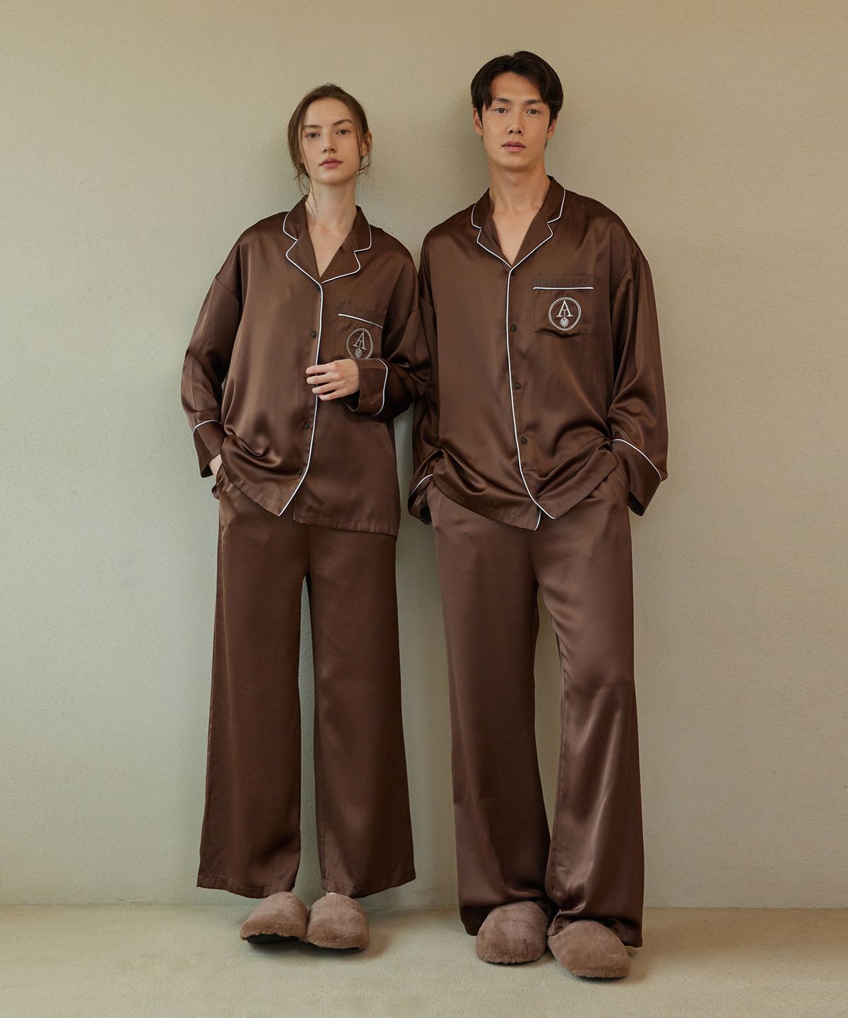 아템포(ATEMPO) CLASSIC PAJAMA COUPLE SET_chocolate