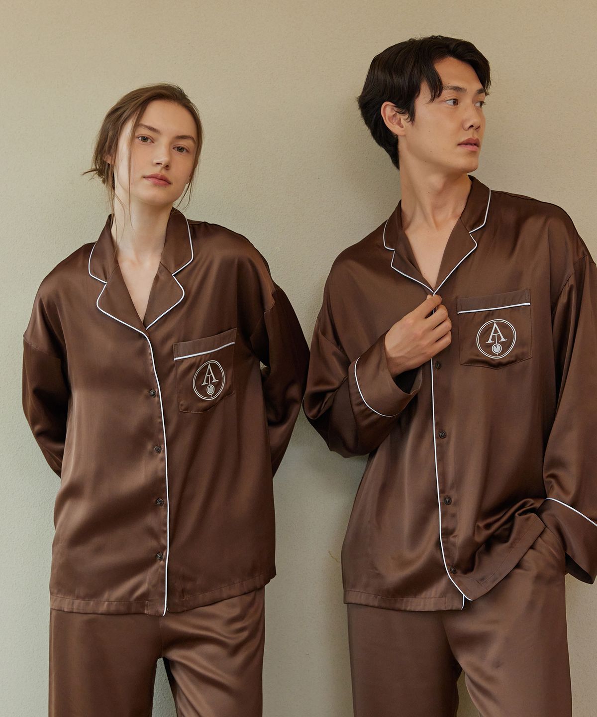 아템포(ATEMPO) CLASSIC PAJAMA COUPLE SET_chocolate