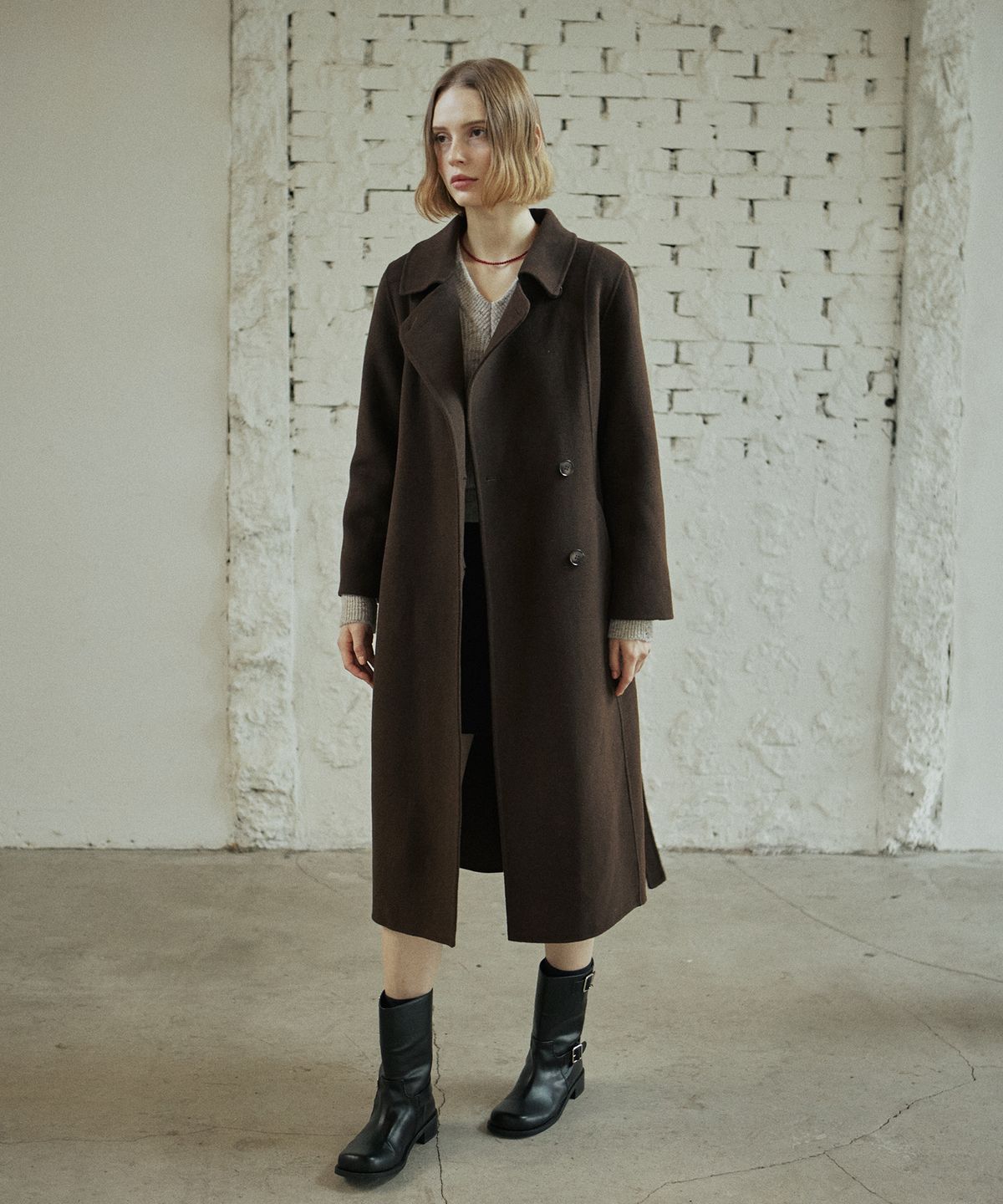 엽페(YUPPE) WAVE HANDMADE COAT_BROWN