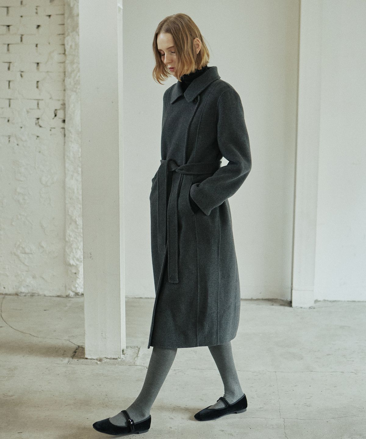엽페(YUPPE) WAVE HANDMADE COAT_CHARCOAL