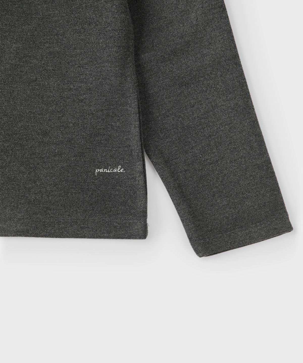 빠니깔레(PANICALE) 차콜 소프트 배색 라운드 티셔츠
