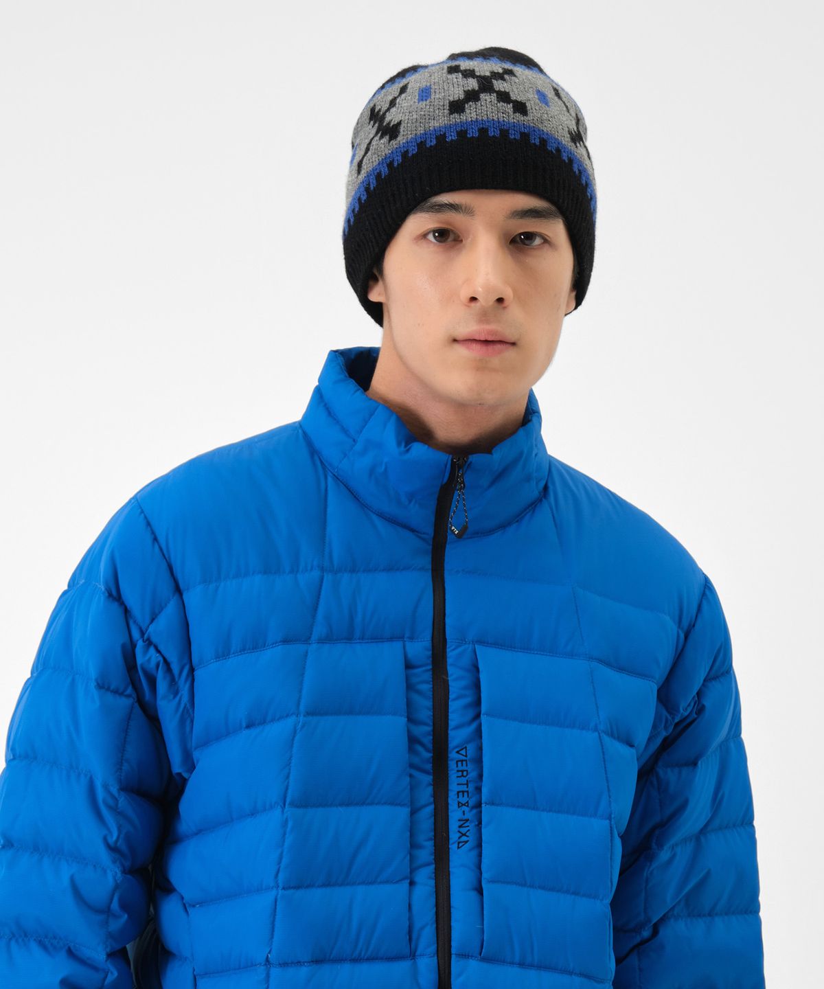 디미토(DIMITO) CROCHET BLOCK BEANIE BLACK