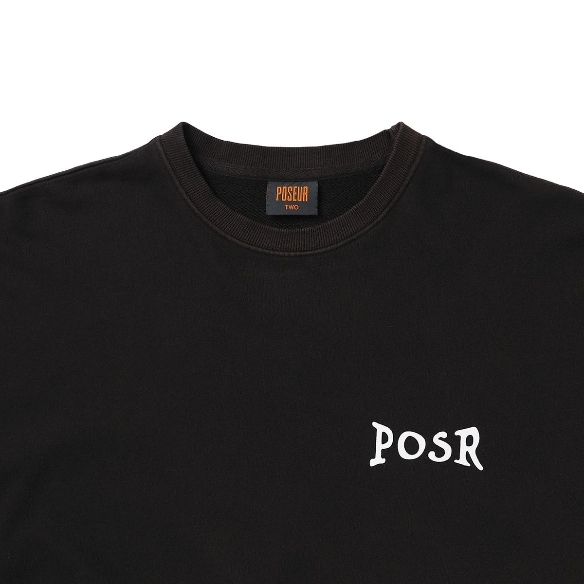 피오에스알(POSR) OVERDYED LOGO SWEATSHIRT / BLACK