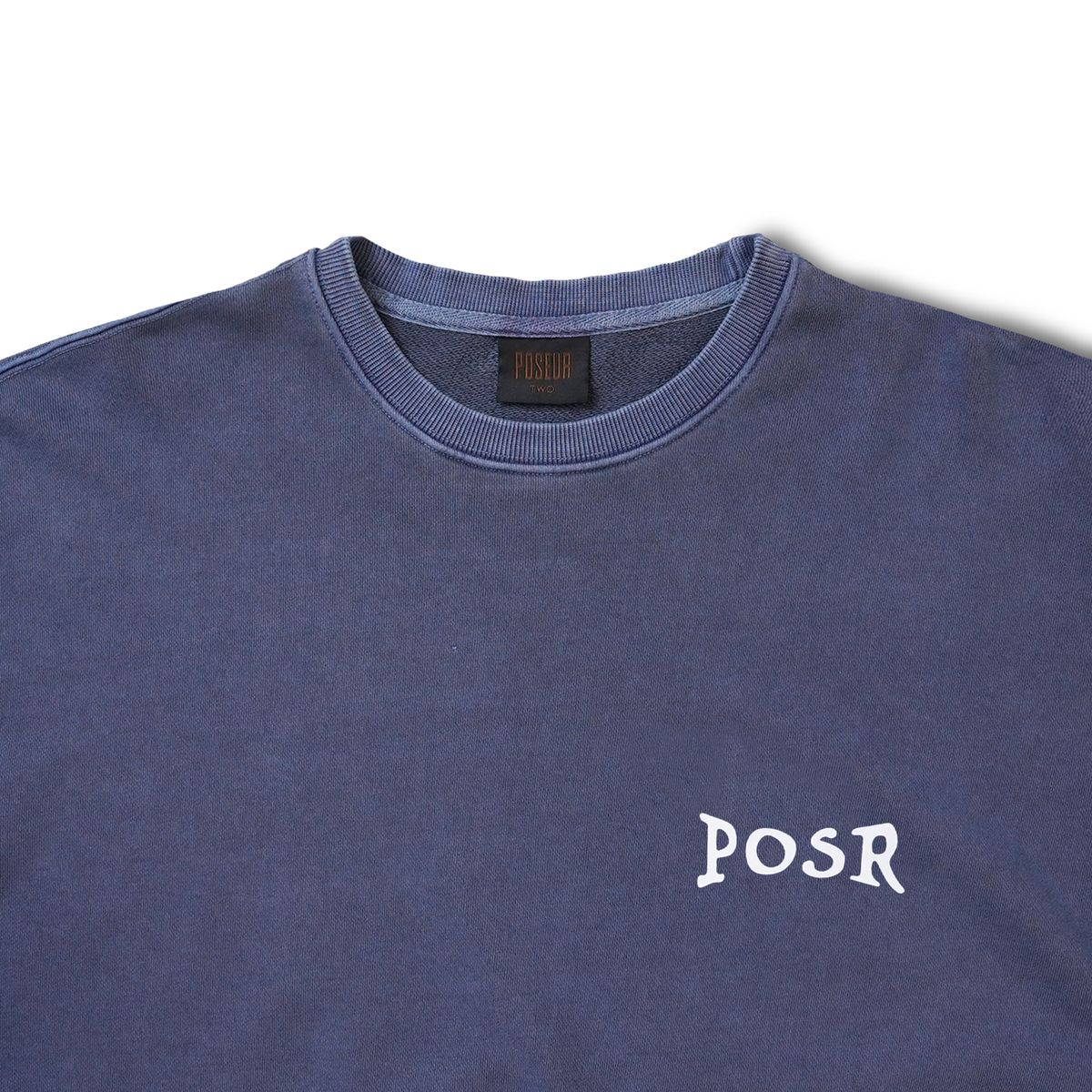 피오에스알(POSR) OVERDYED LOGO SWEATSHIRT / NAVY