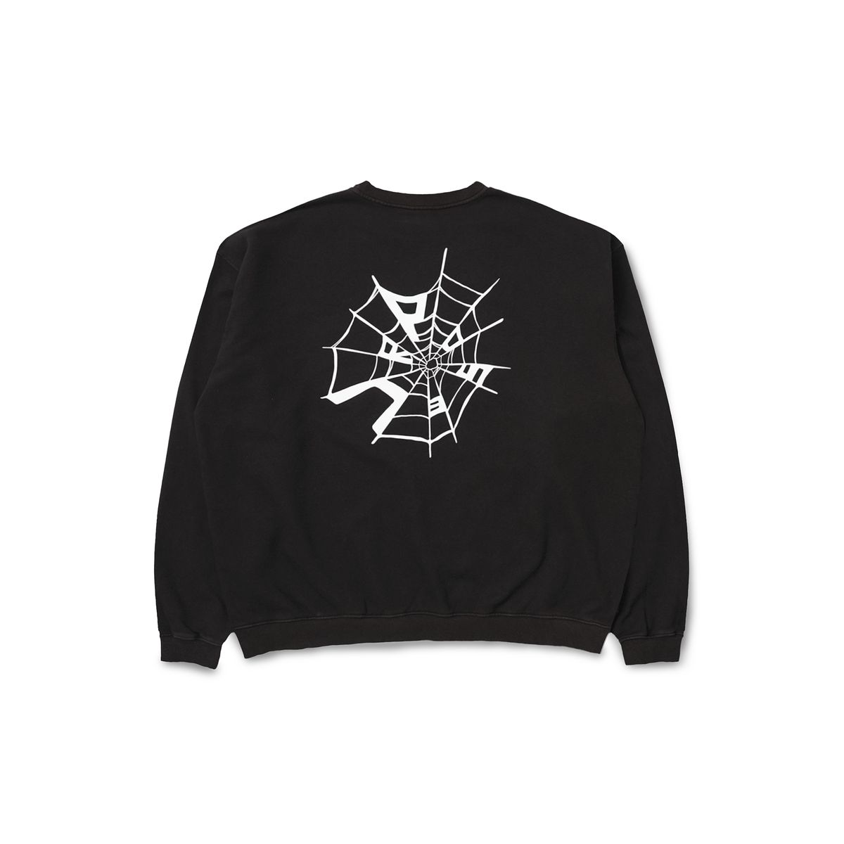 피오에스알(POSR) OVERDYED WEB SWEATSHIRT / BLACK