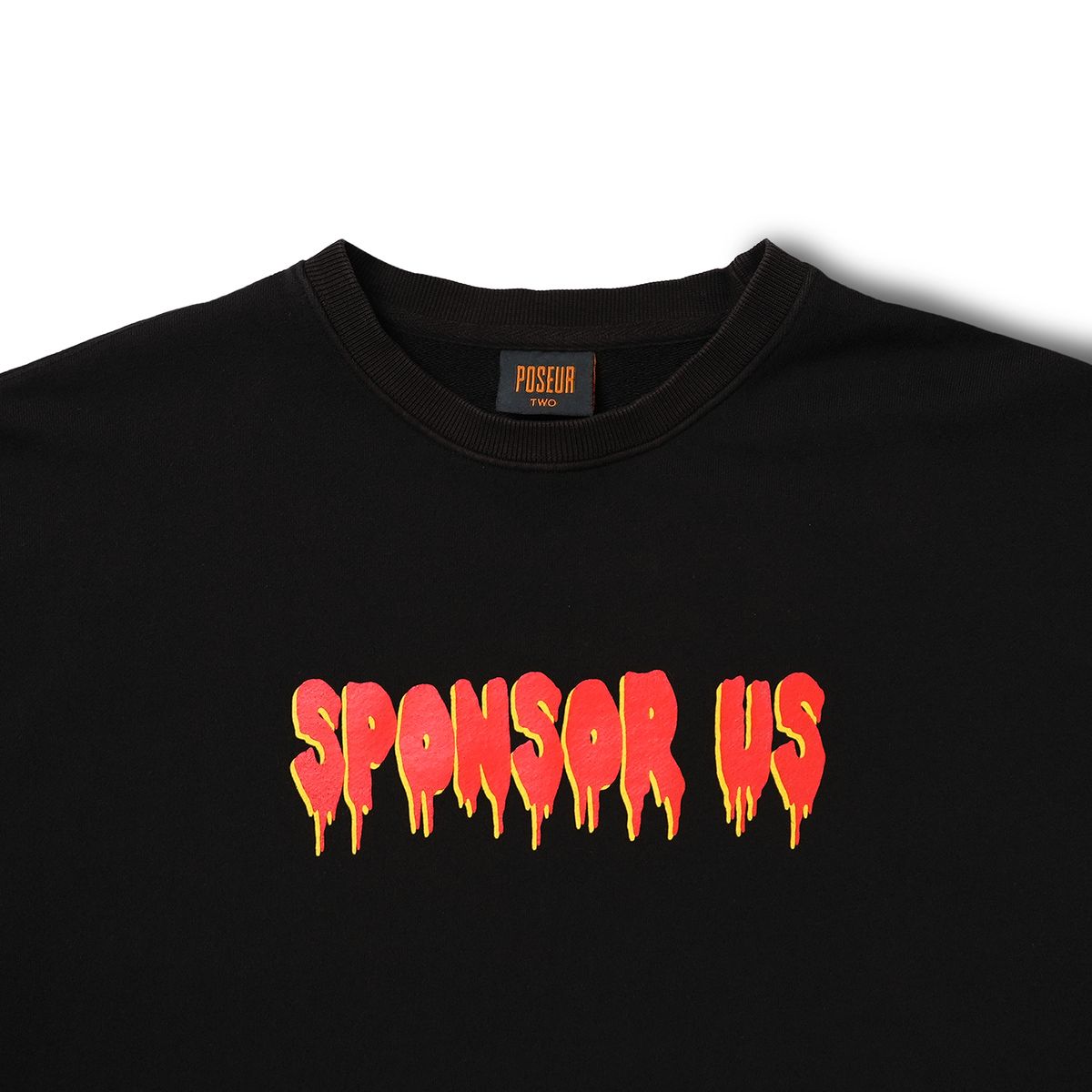 피오에스알(POSR) OVERDYED SPONSOR SWEATSHIRT / BLACK