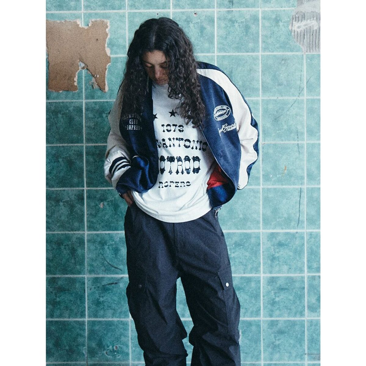 샌드 사운드(SAND SOUND) Sukajan Jacket  Navy
