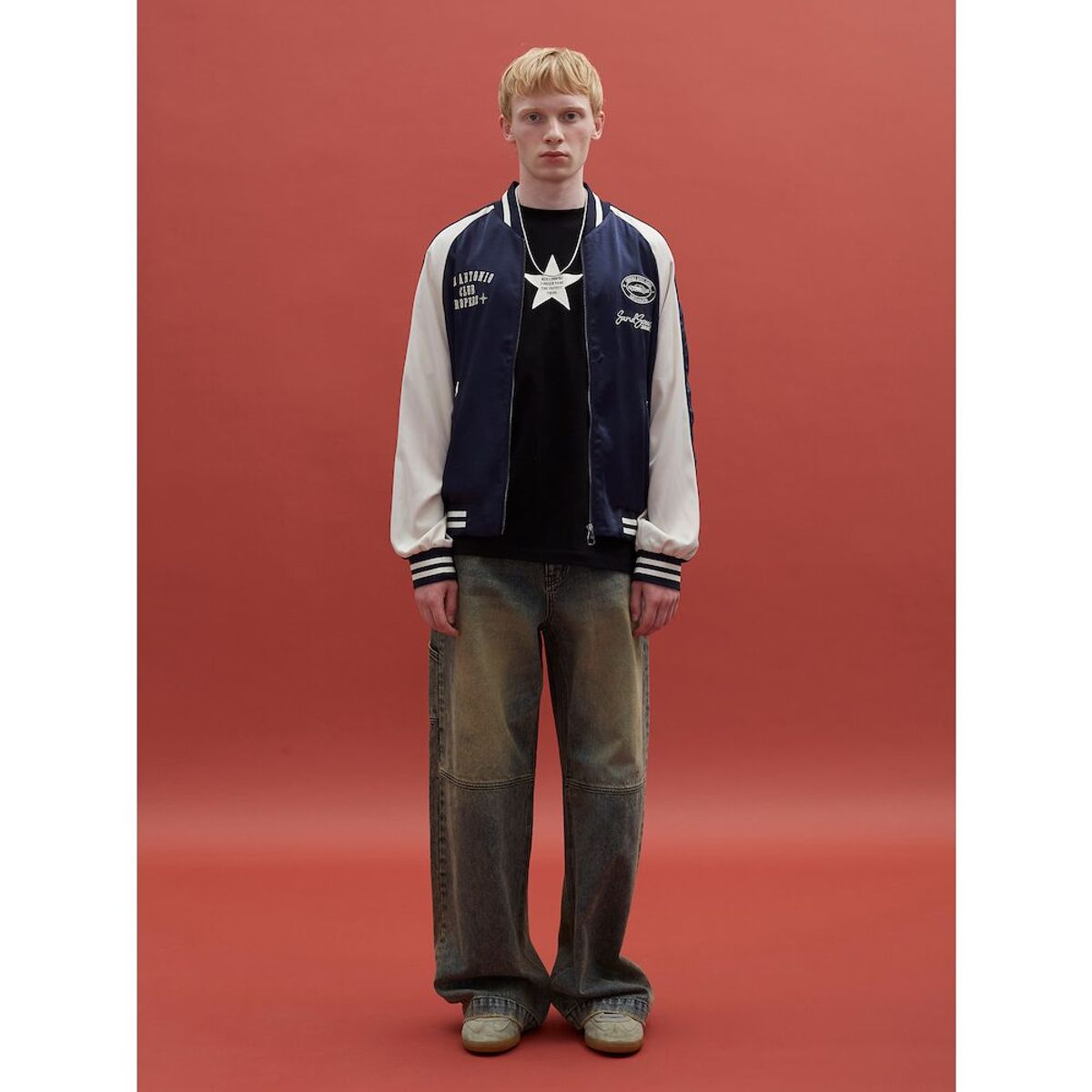 샌드 사운드(SAND SOUND) Sukajan Jacket  Navy