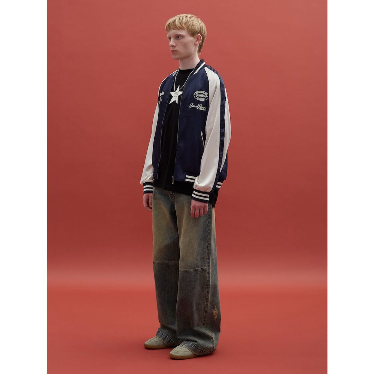 샌드 사운드(SAND SOUND) Sukajan Jacket  Navy