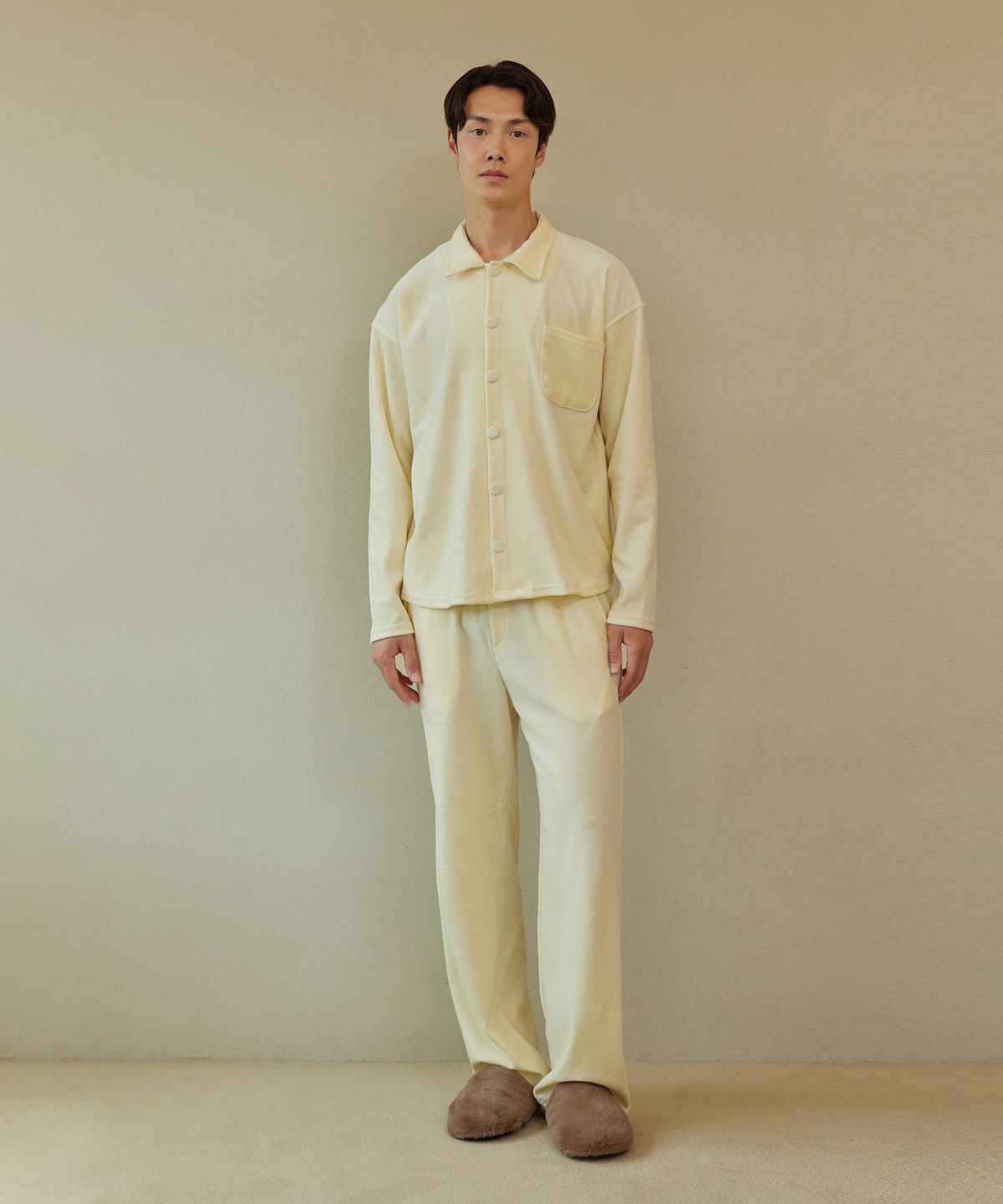 아템포(ATEMPO) VELOUR PAJAMA COUPLE SET_cream