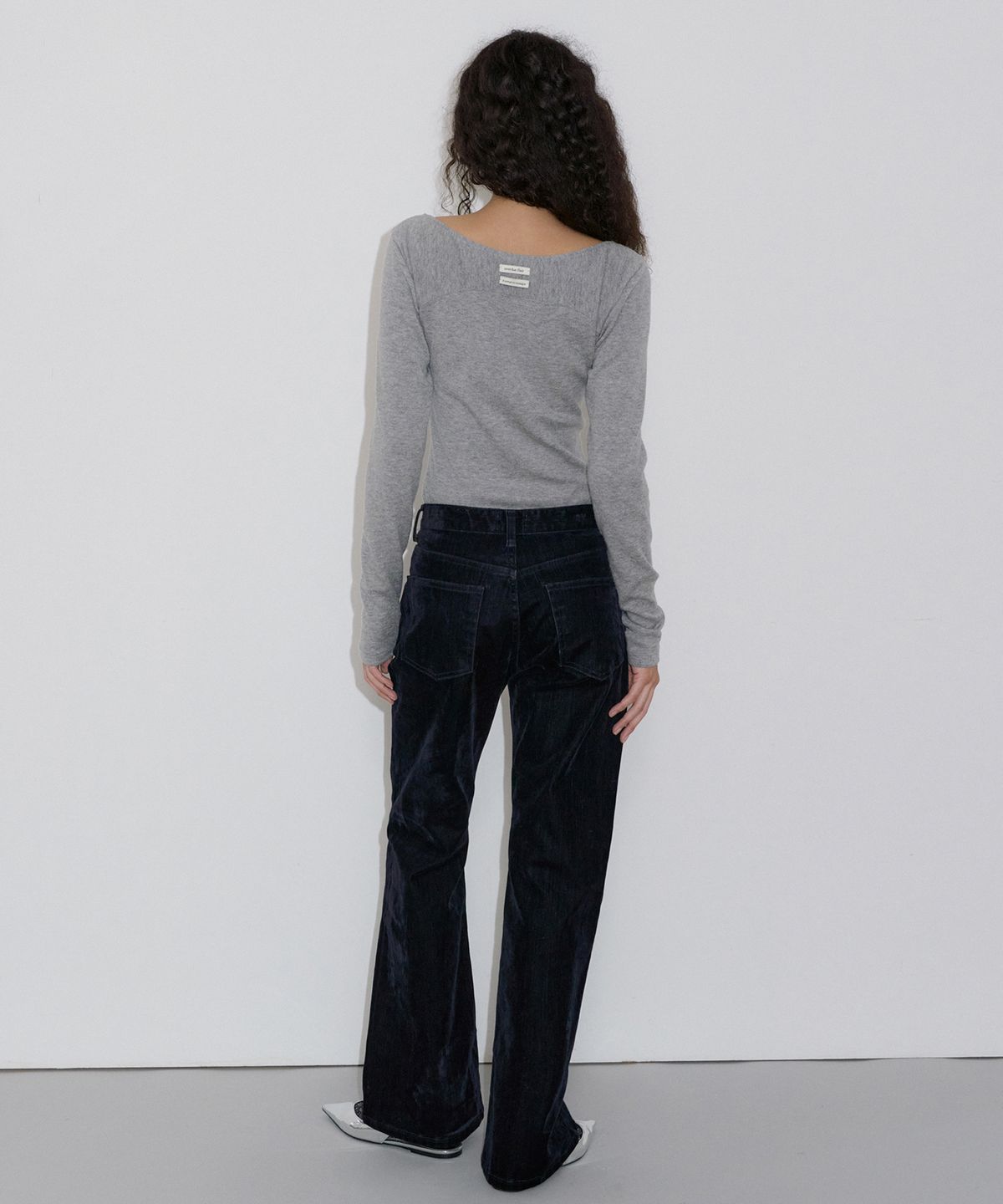 오버듀플레어(OVERDUEFLAIR) BUTTON BODYSUIT_MELANGE GREY