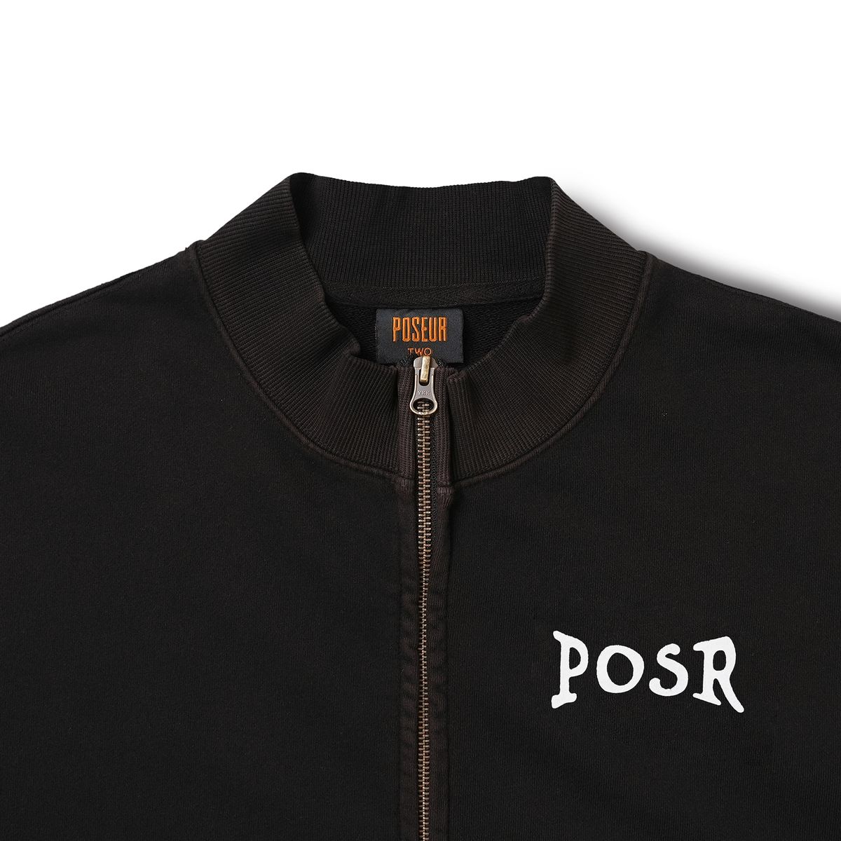 피오에스알(POSR) OVERDYED LOGO ZIP JACKET / BLACK