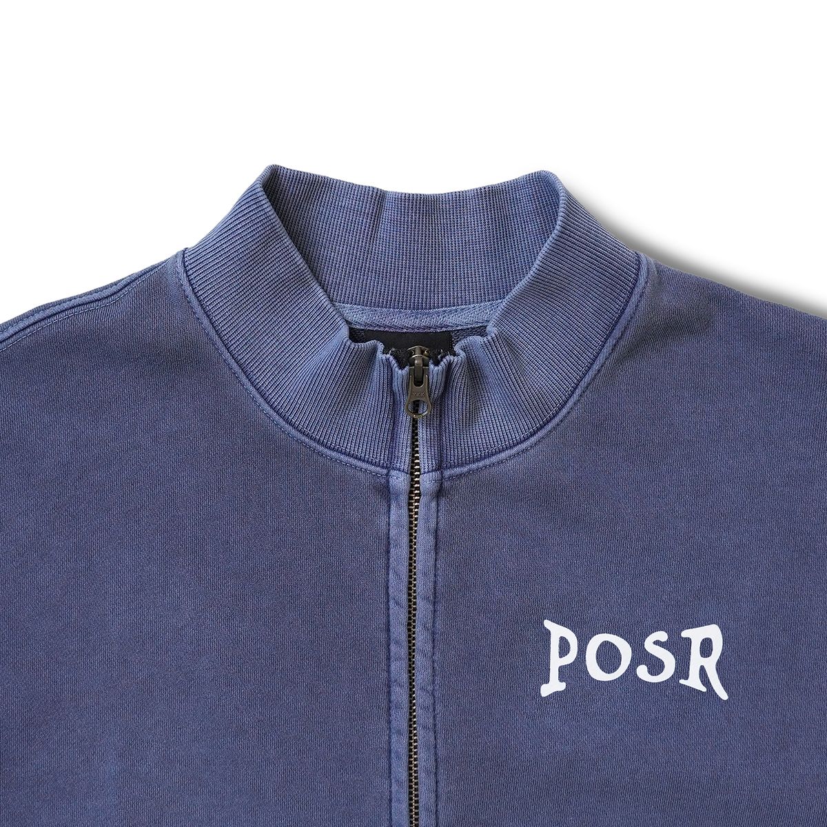 피오에스알(POSR) OVERDYED LOGO ZIP JACKET / NAVY