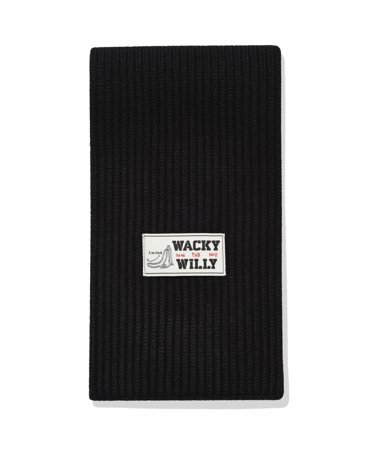 와키윌리(WACKY WILLY) 베이직 니트 머플러 블랙