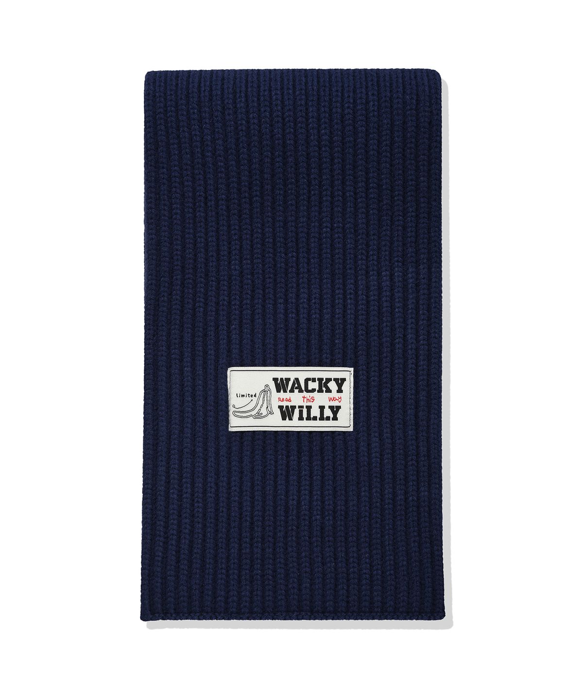 와키윌리(WACKY WILLY) 베이직 니트 머플러 네이비