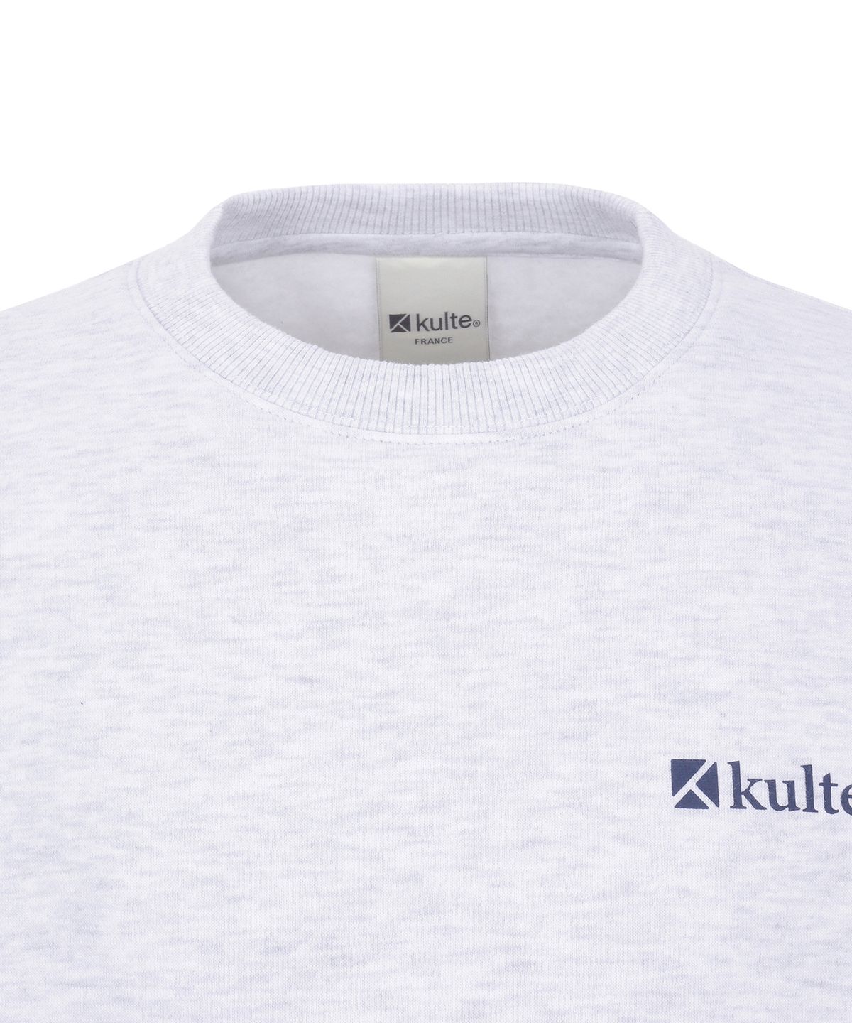 쿨트(KULTE) 클래식 프린트 로고 기모 맨투맨 티셔츠 멜란지그레이