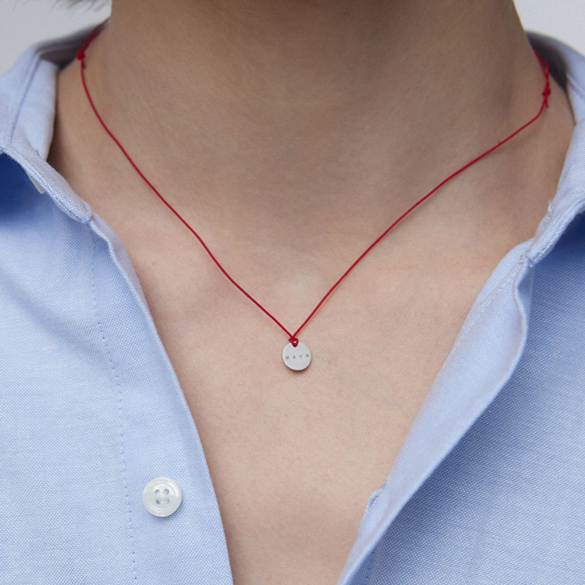 하카블랙스(HAKKABLACKS) Round Initial String Necklace