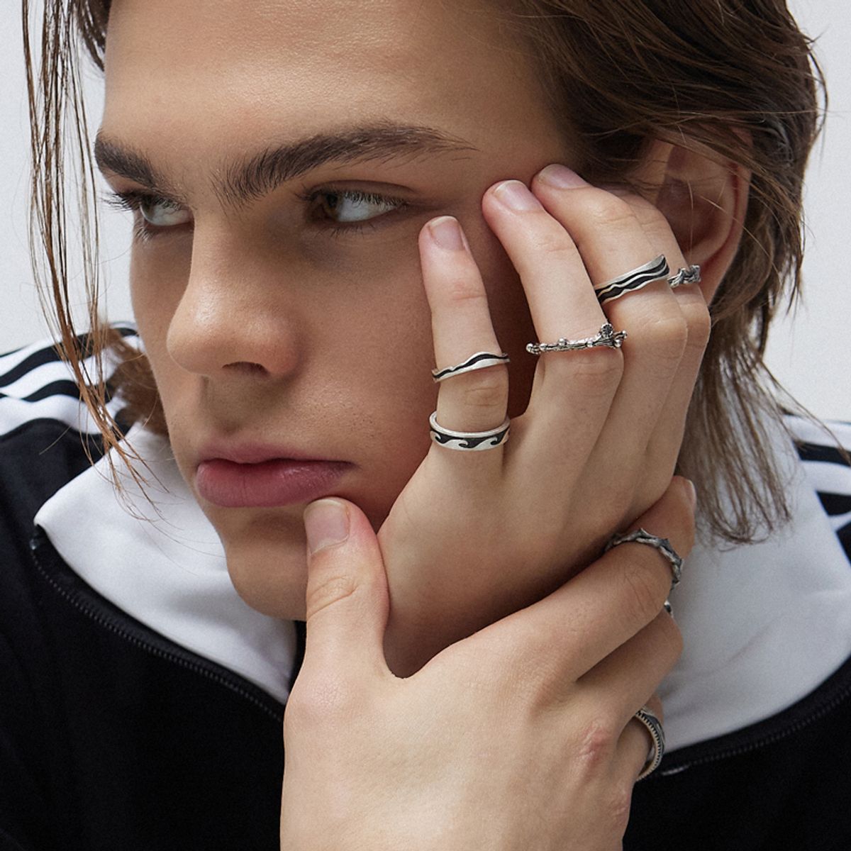 하카블랙스(HAKKABLACKS) Black Wave Ring