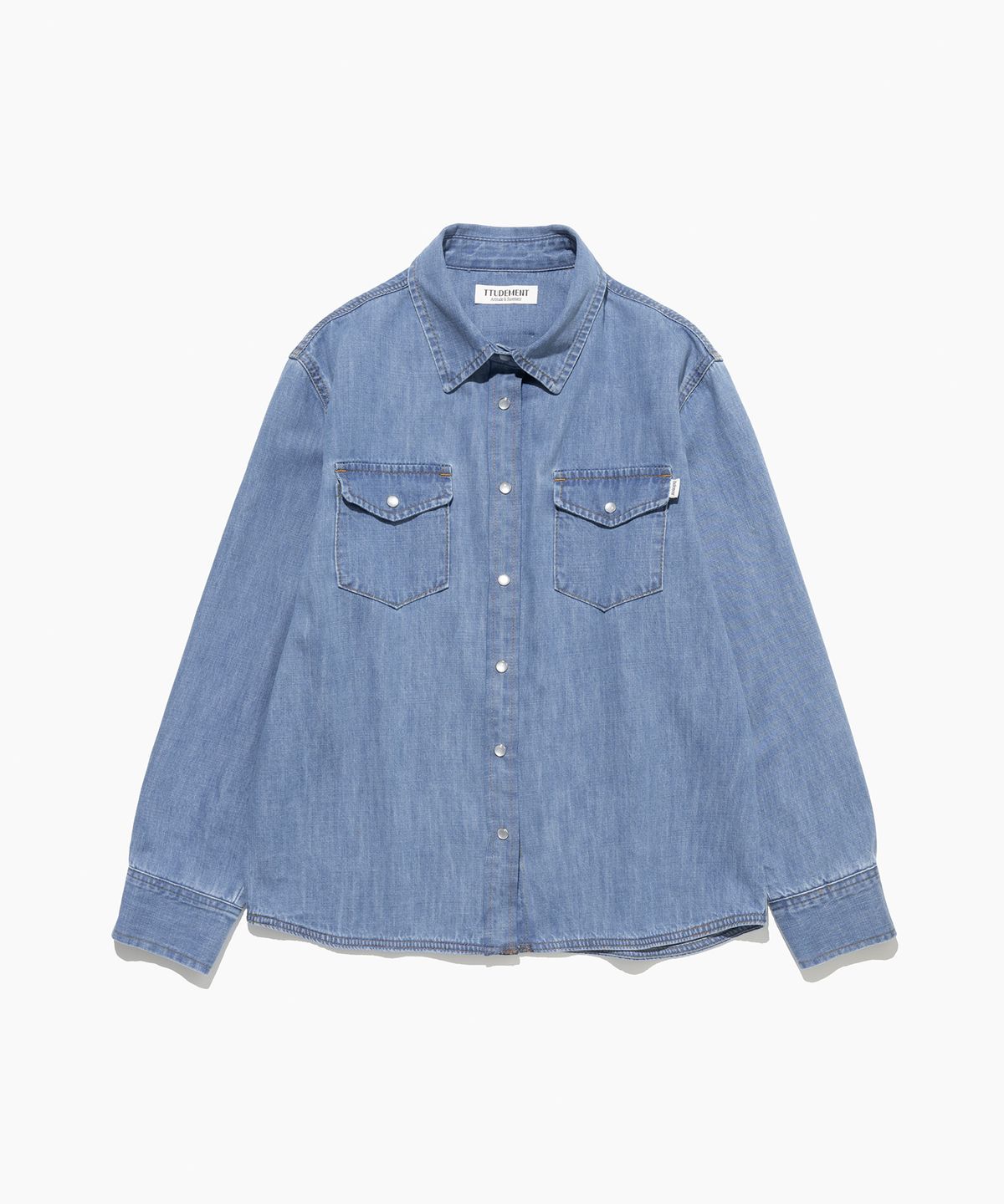 튜드먼트(TTUDEMENT) [2COLORS] WASHED DENIM SHIRT