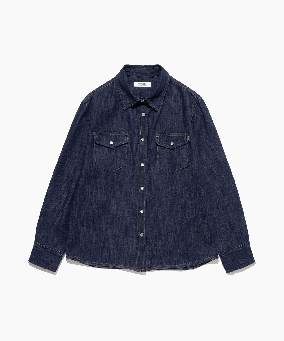 튜드먼트(TTUDEMENT) [2COLORS] WASHED DENIM SHIRT