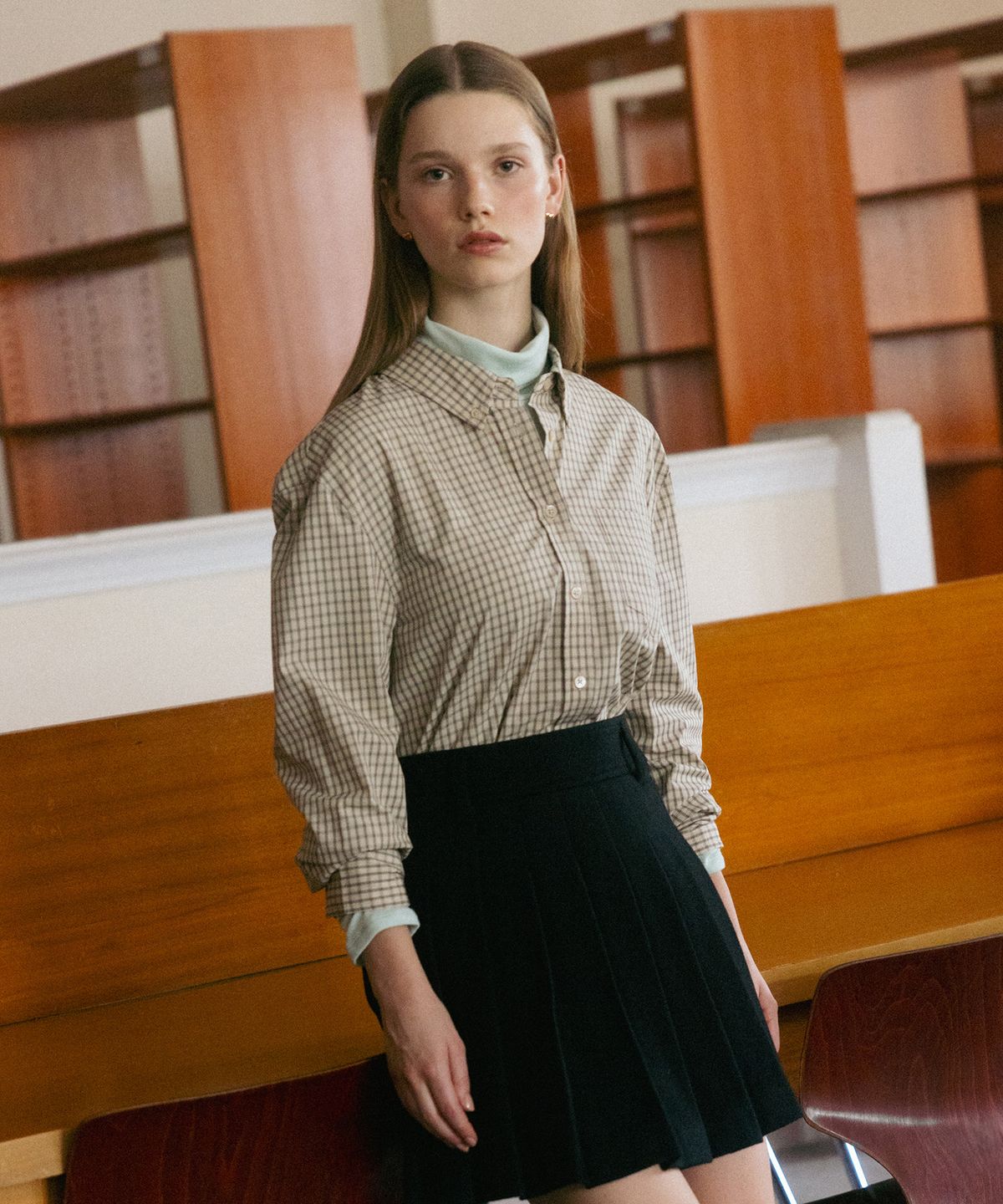 튜드먼트(TTUDEMENT) [2COLORS] GRID CHECK SHIRT