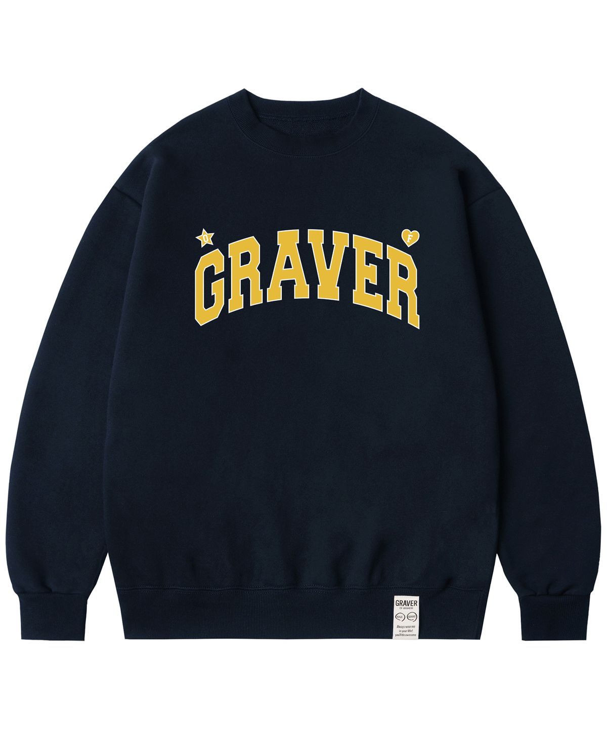 그레이버(GRAVER) [UNISEX]OF GRAVER 아치 로고 맨투맨_네이비