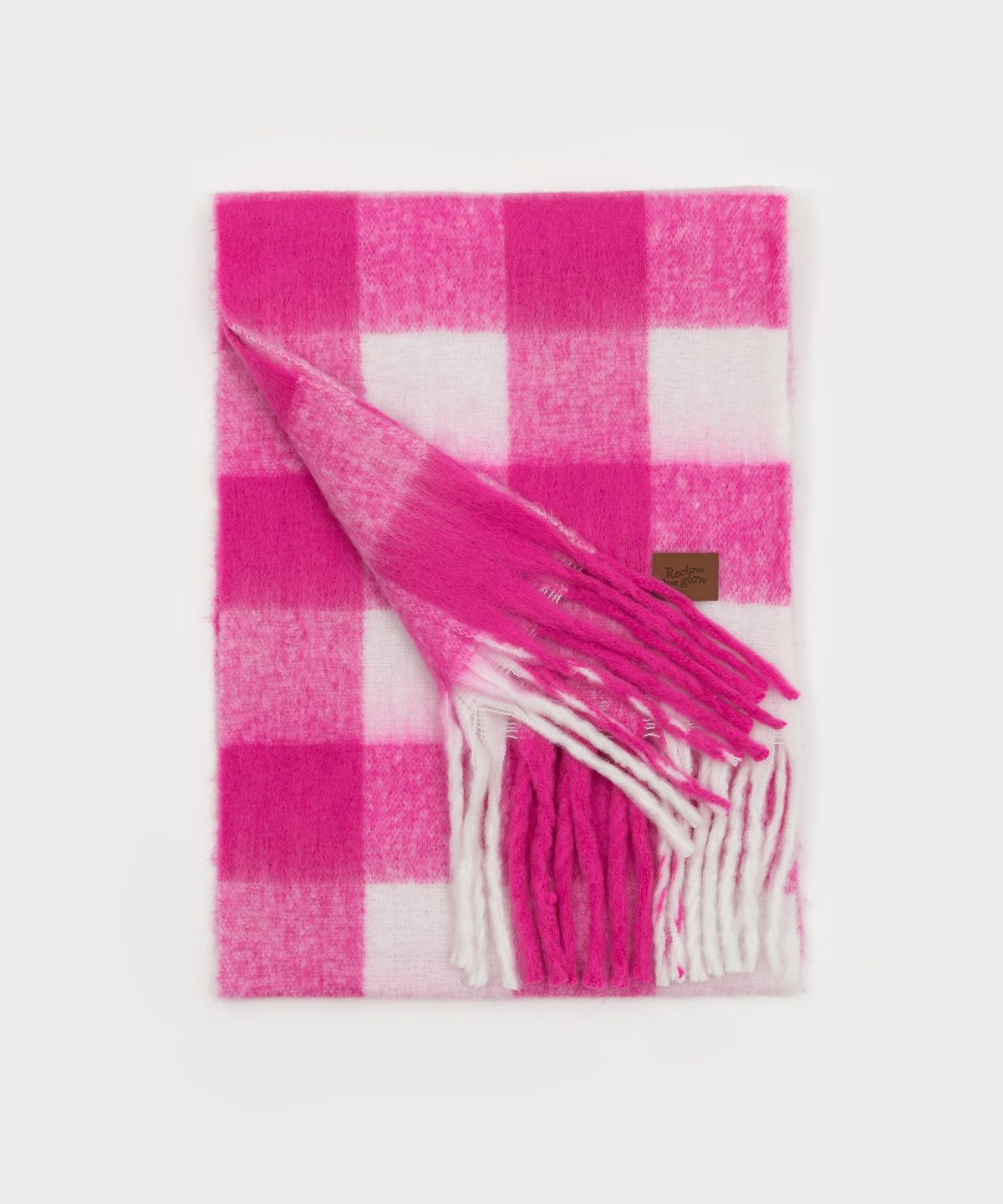 리끌로우(RECLOW) RC SNOW CHECK 머플러 HOT PINK