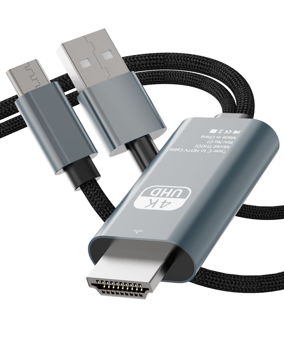 누아트(NUART) HDMI ver. 2.1 UHD 4K 60Hz  C타입 to 미러링 충전케이블 2m