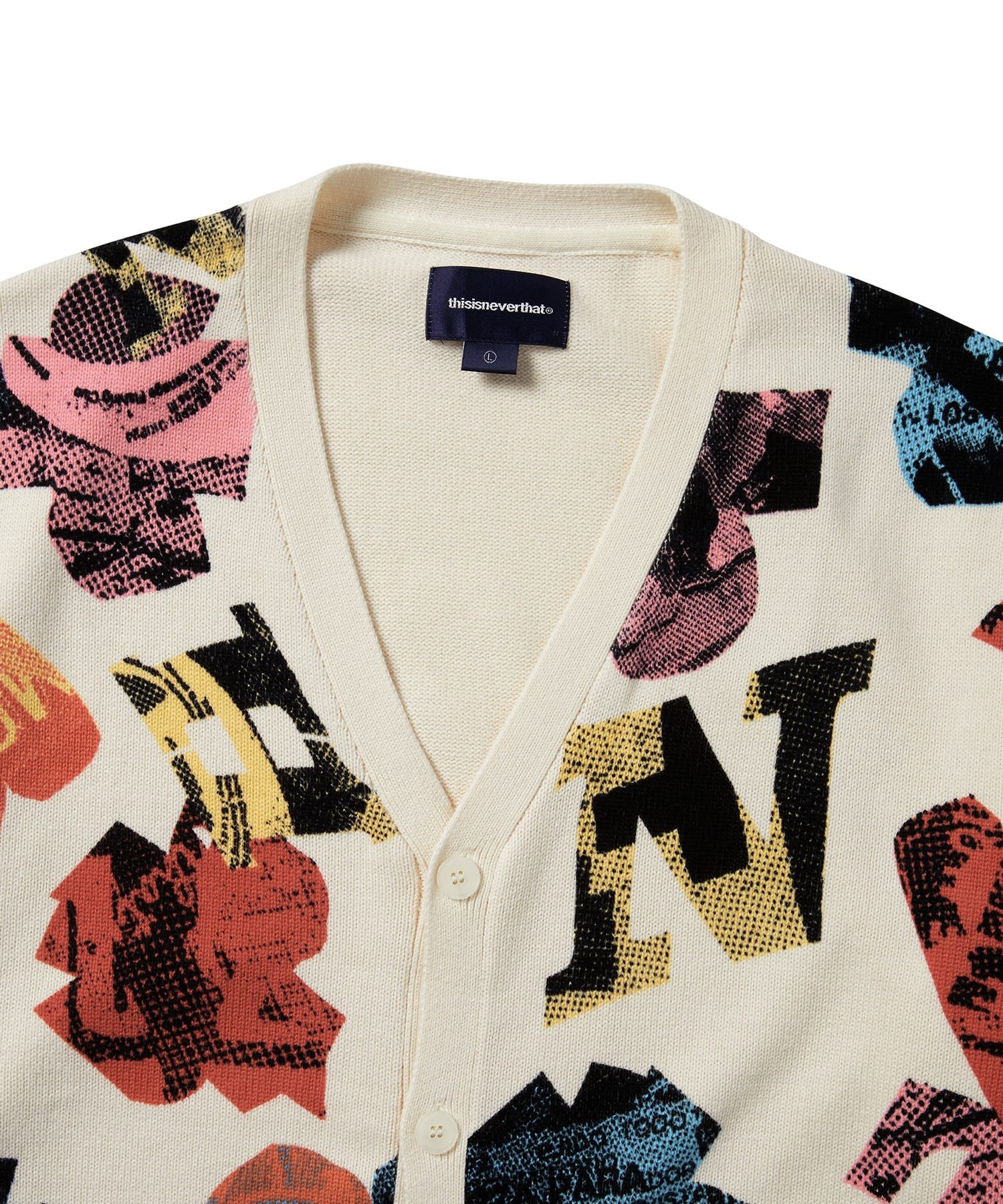 MUSINSA | thisisneverthat Broken Logo Cardigan Ivory