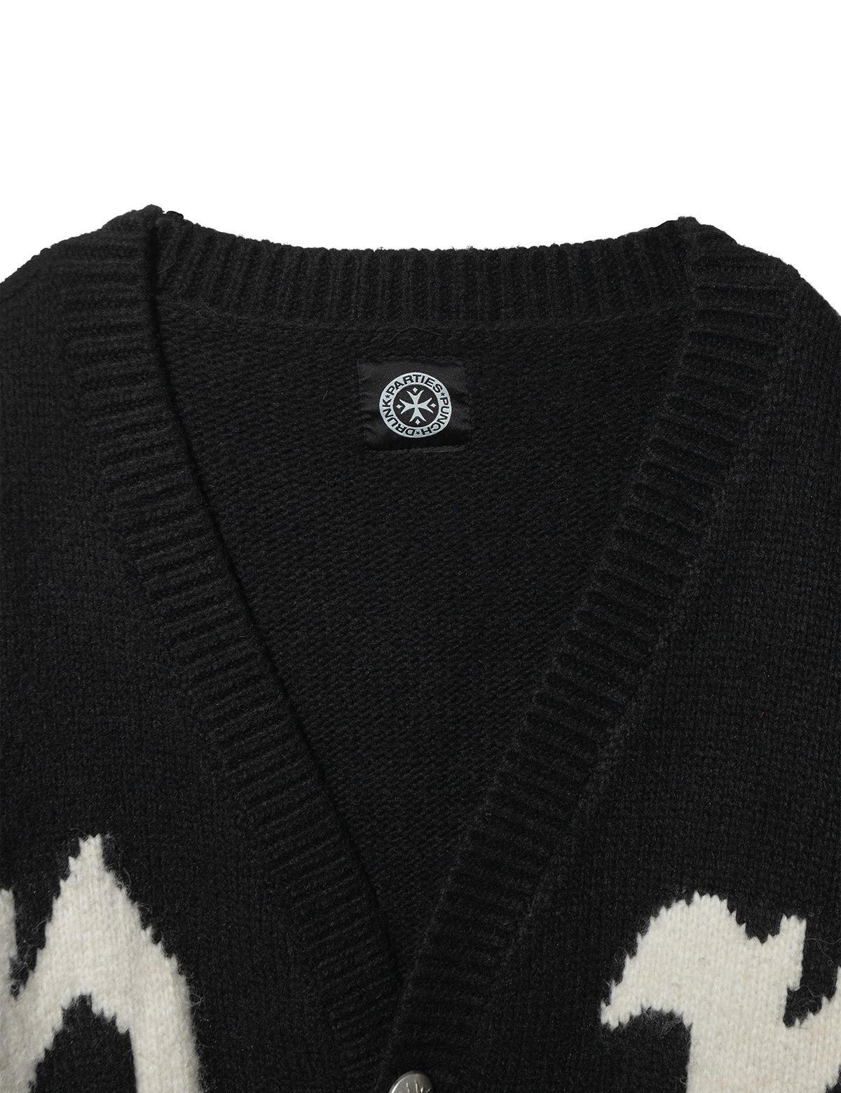 펀치드렁크파티즈(PUNCH DRUNK PARTIES) PP Embroidered Cardigan (BLACK)