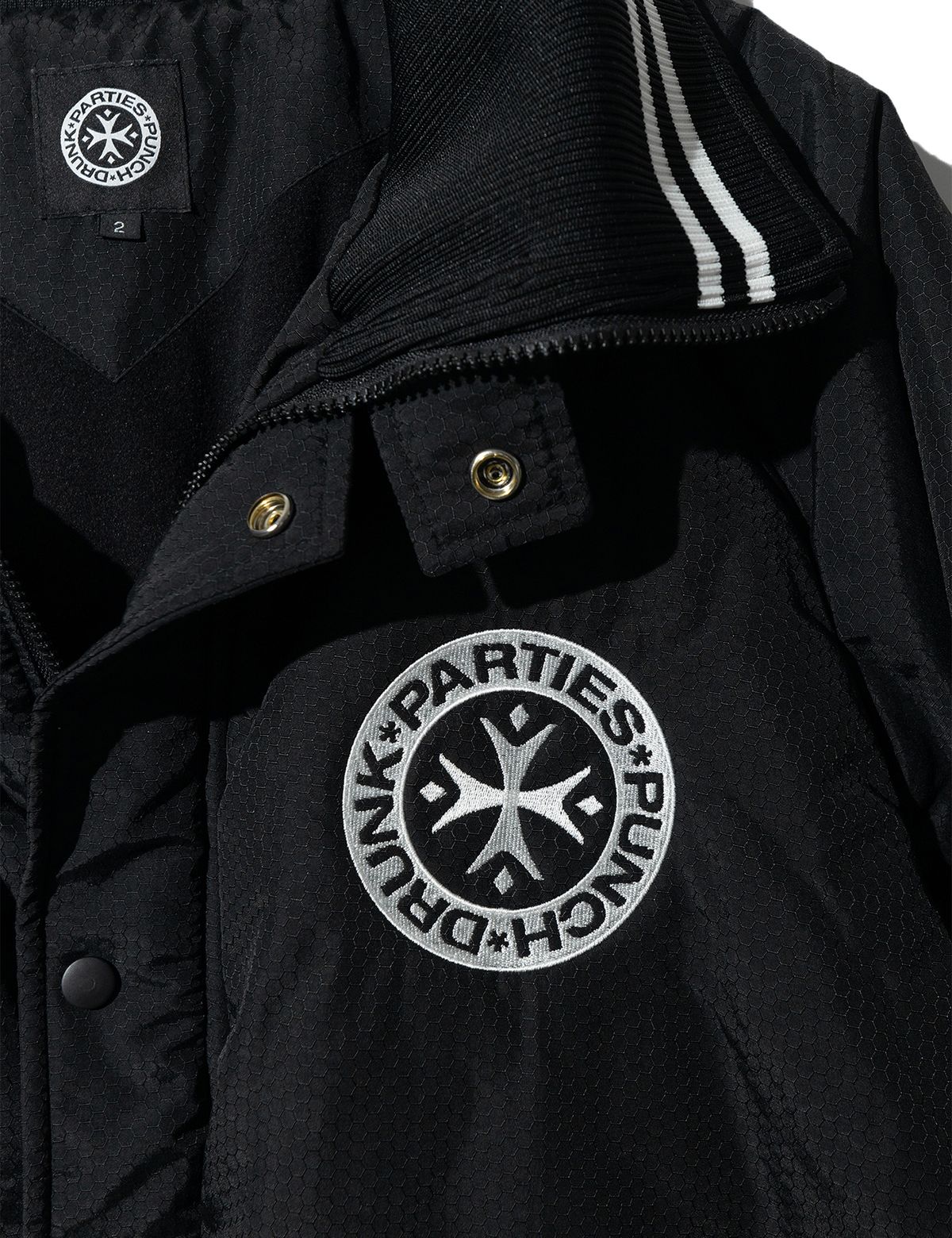 펀치드렁크파티즈(PUNCH DRUNK PARTIES) Full-Zip Stadium Puffer (BLACK)