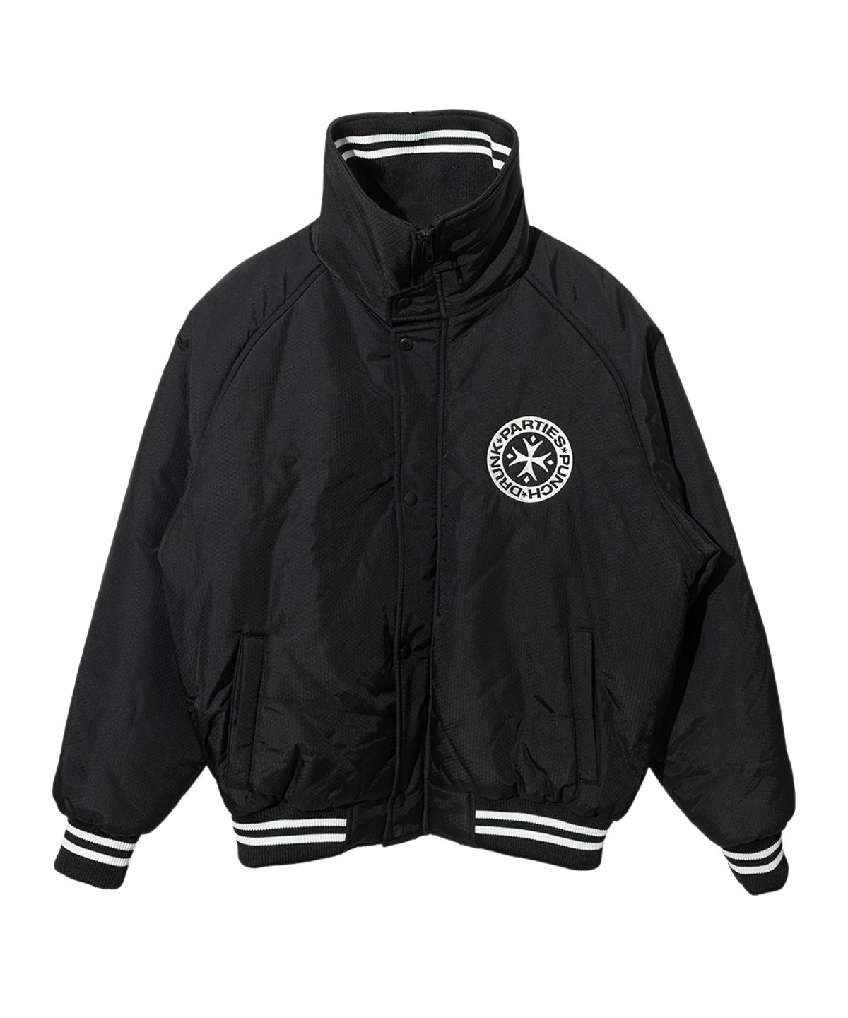 펀치드렁크파티즈(PUNCH DRUNK PARTIES) Full-Zip Stadium Puffer (BLACK)