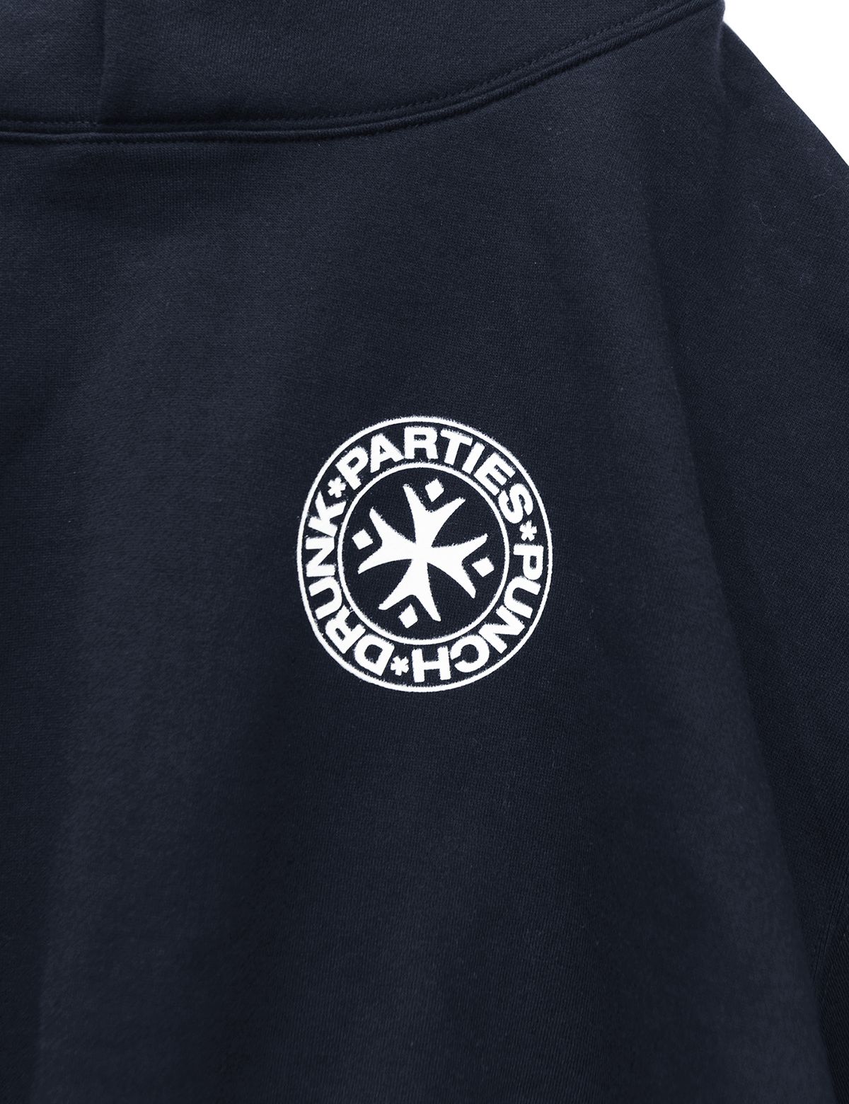 펀치드렁크파티즈(PUNCH DRUNK PARTIES) Circle Logo Oversized Hoodie (NAVY)