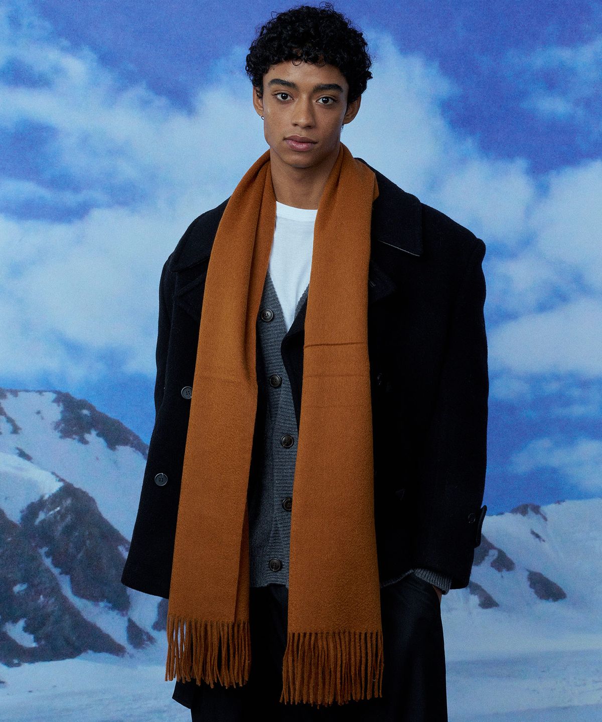 리끌로우(RECLOW) RC MACR WOOL 100% MUFFLER CAMEL