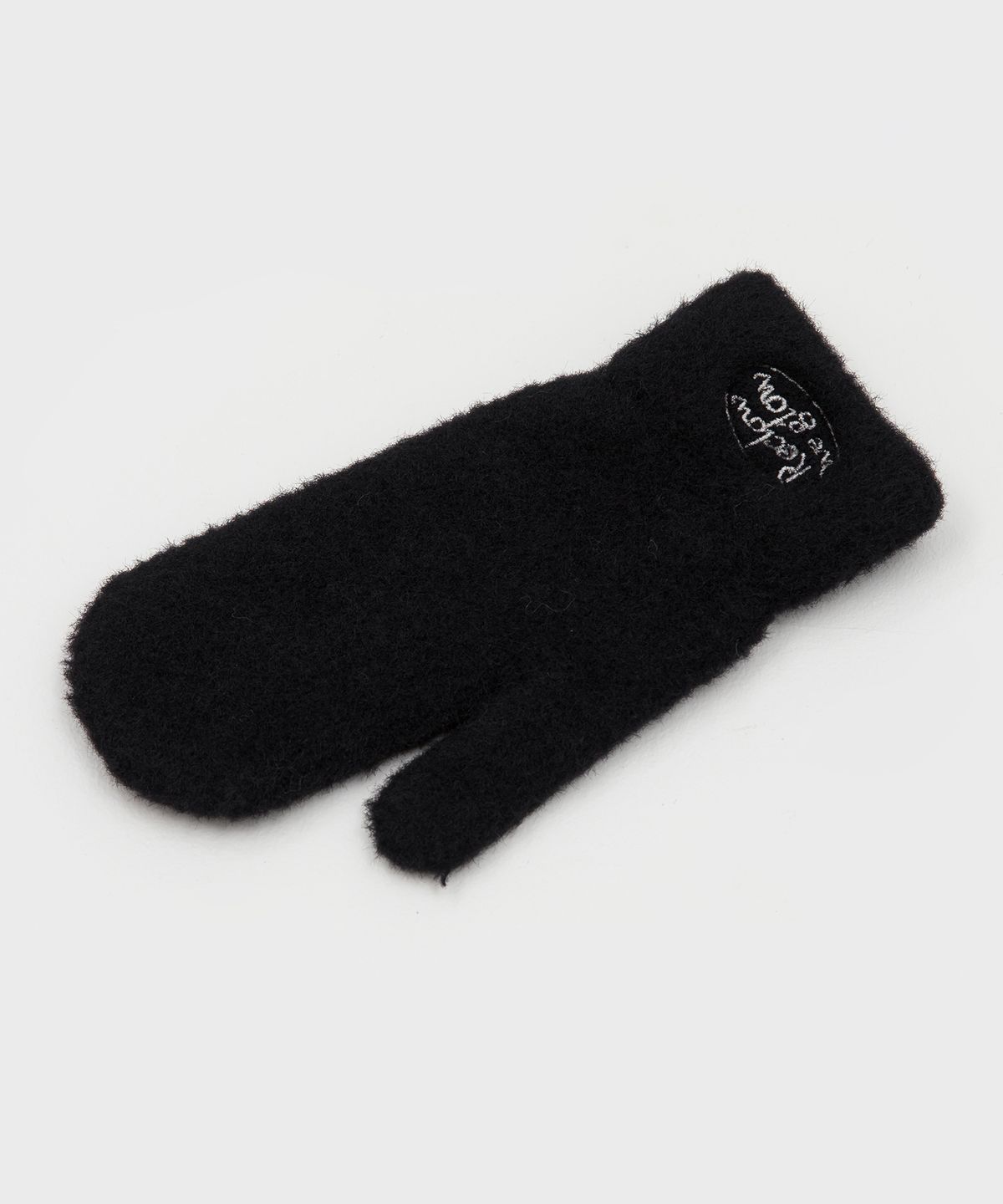 리끌로우(RECLOW) RC FLUFFY LOGO MITTEN GLOVE BLACK