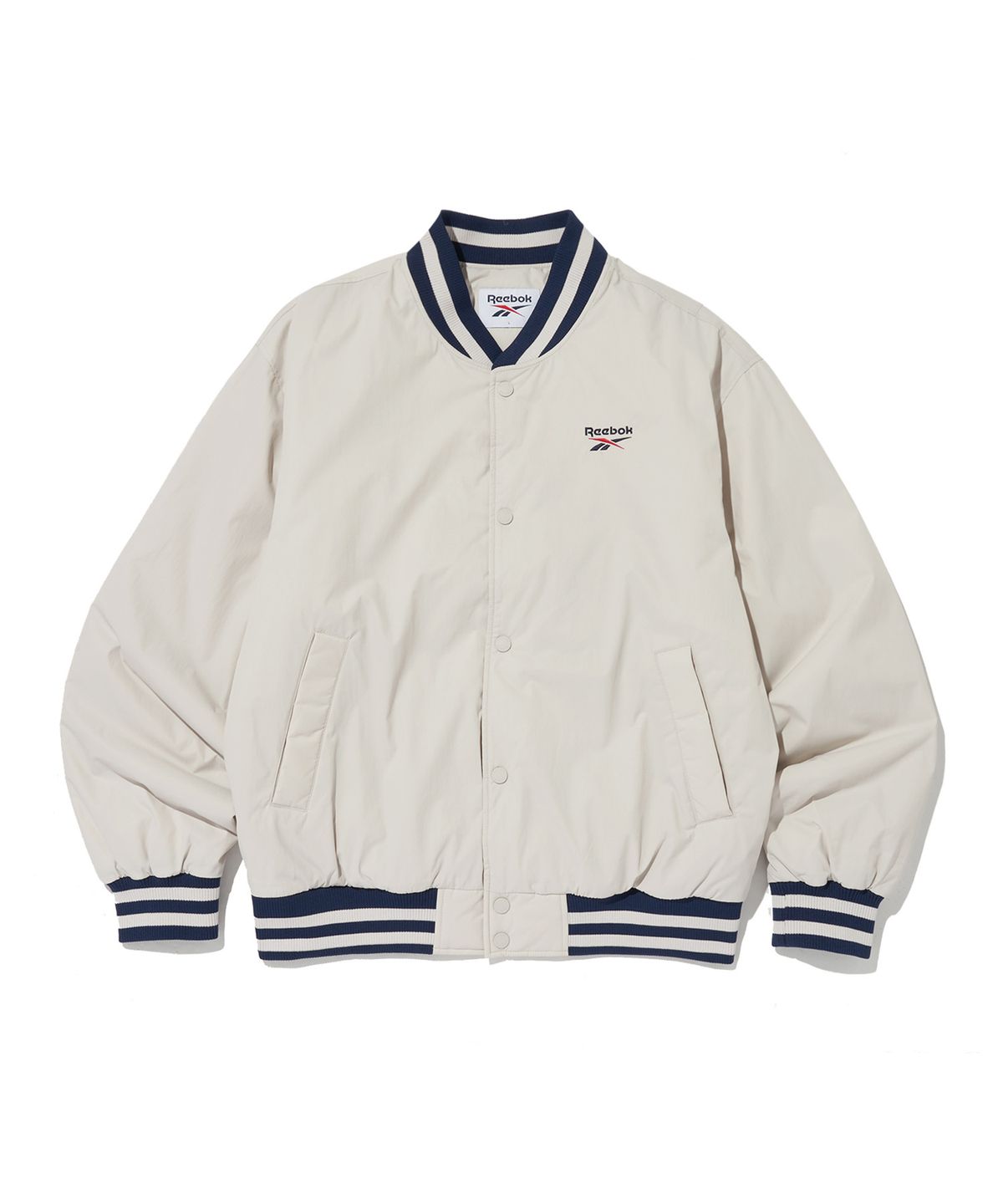 리복(REEBOK) 뉴베이직 바시티 자켓 - 베이지