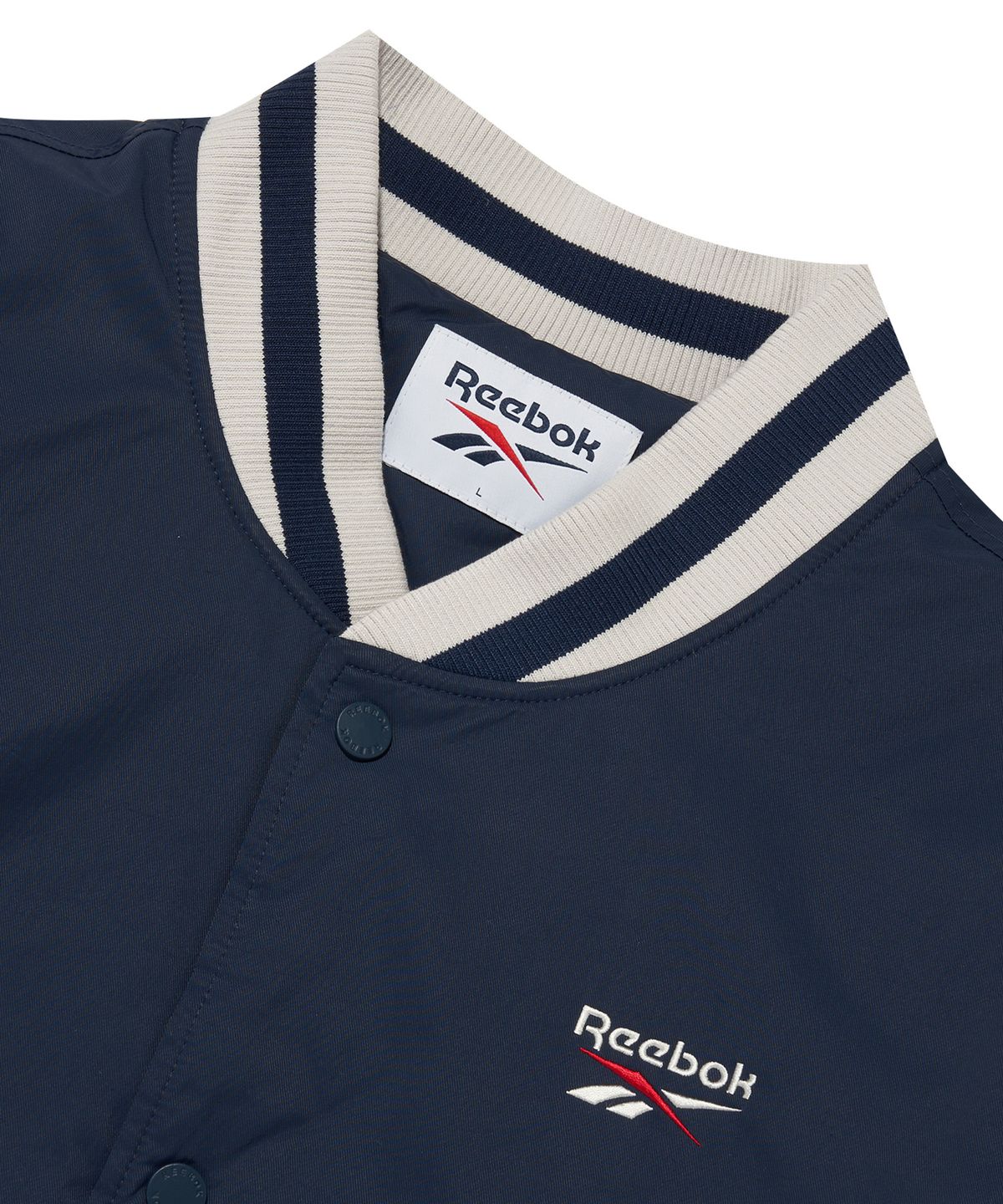 리복(REEBOK) 뉴베이직 바시티 자켓 - 네이비