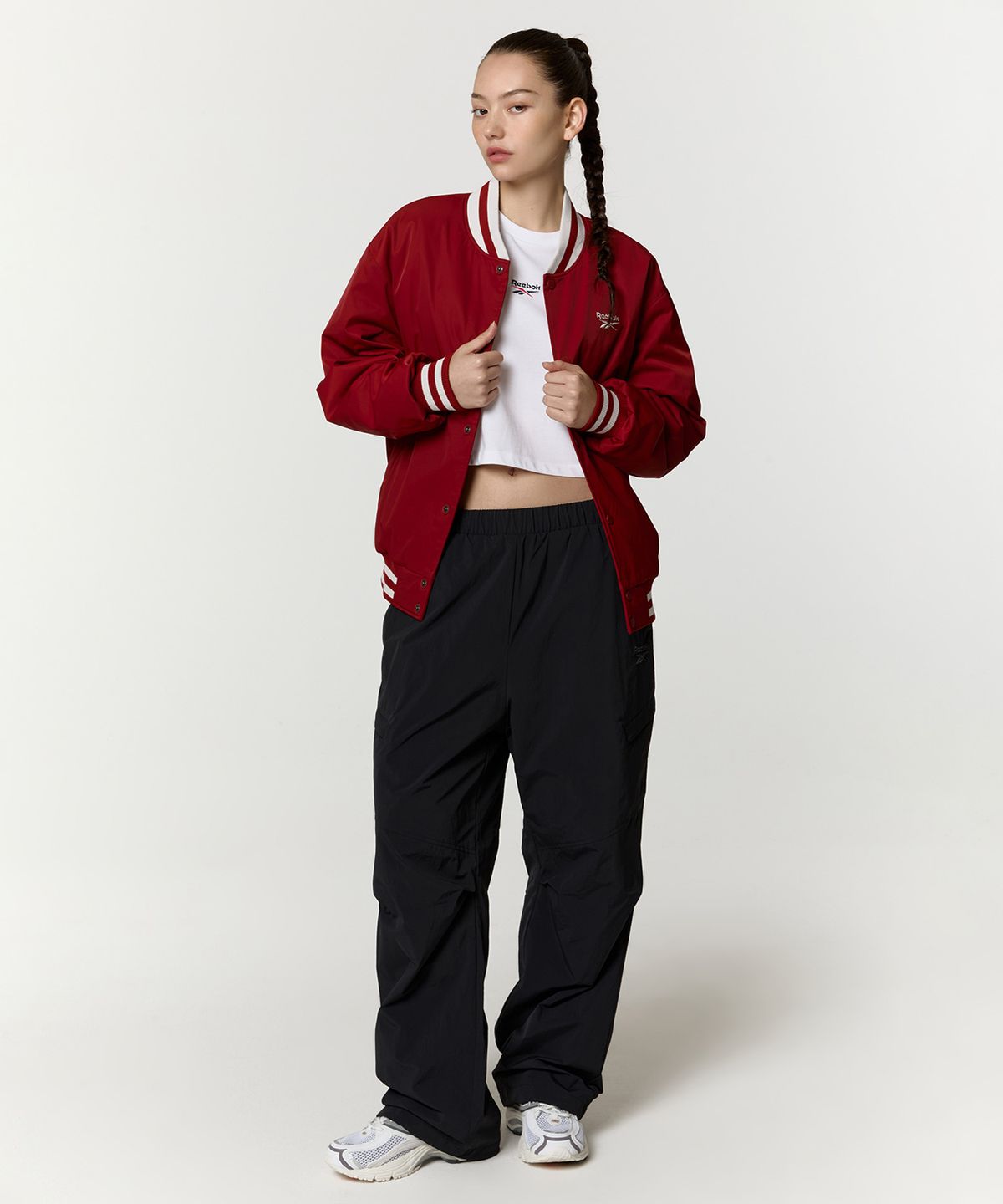 리복(REEBOK) 뉴베이직 바시티 자켓 - 레드
