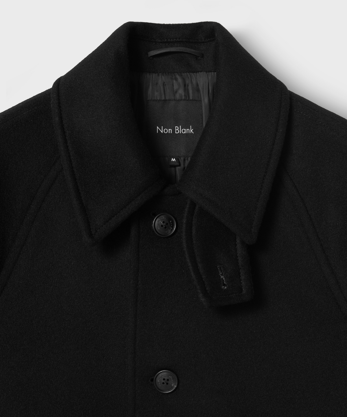 넌블랭크(NONBLANK) [넌블랭크 x 삭형] 발마칸 코트_BLACK