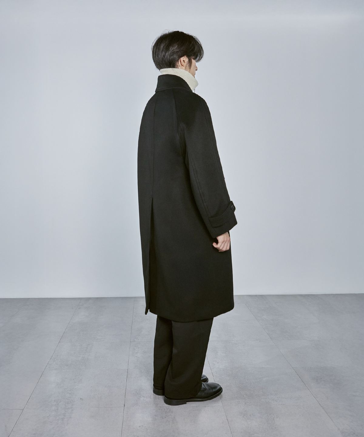 넌블랭크(NONBLANK) [넌블랭크 x 삭형] 발마칸 코트_BLACK