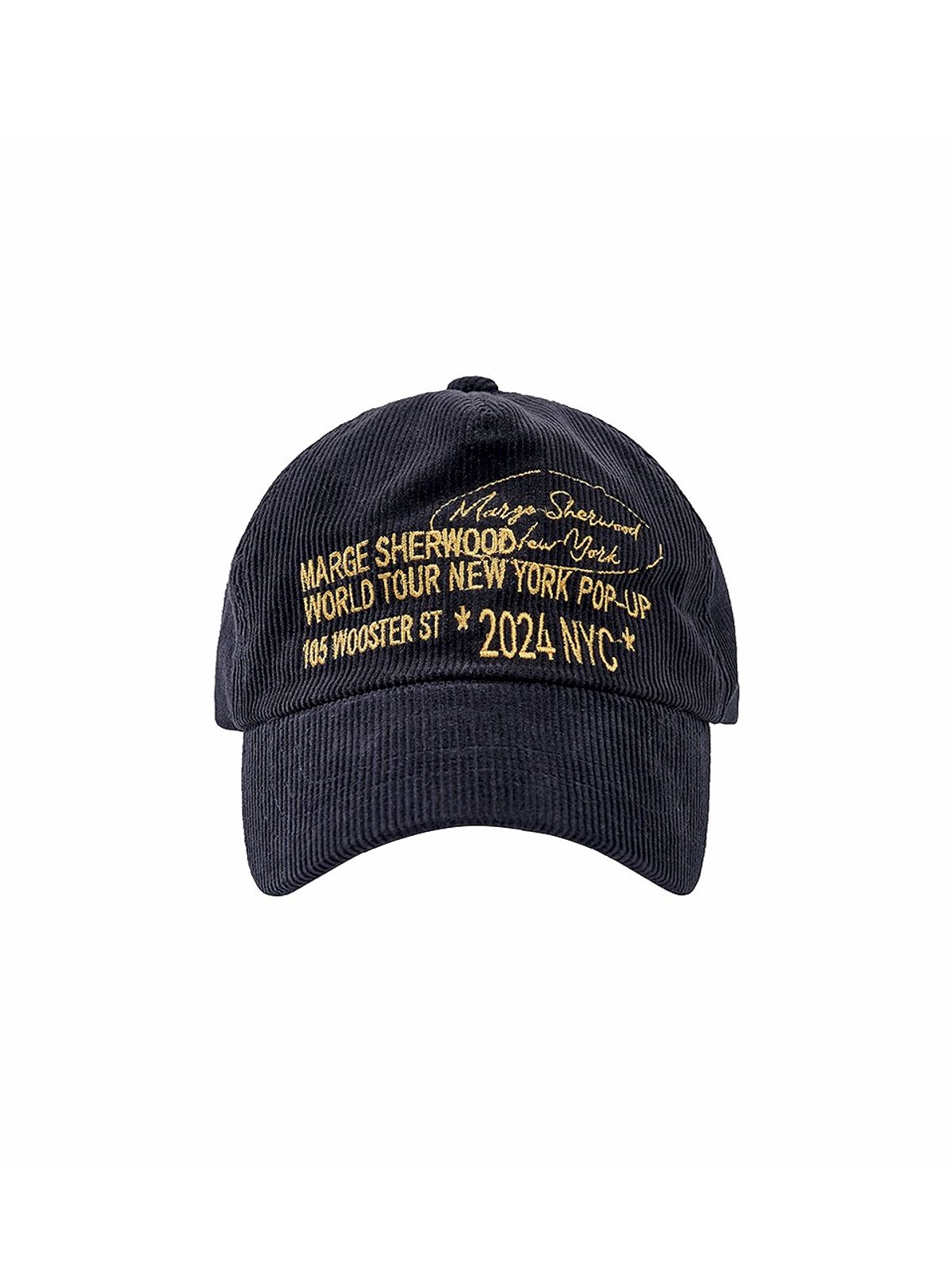 마지셔우드(MARGESHERWOOD) CORDUROY NEW YORK BALLCAP_navy