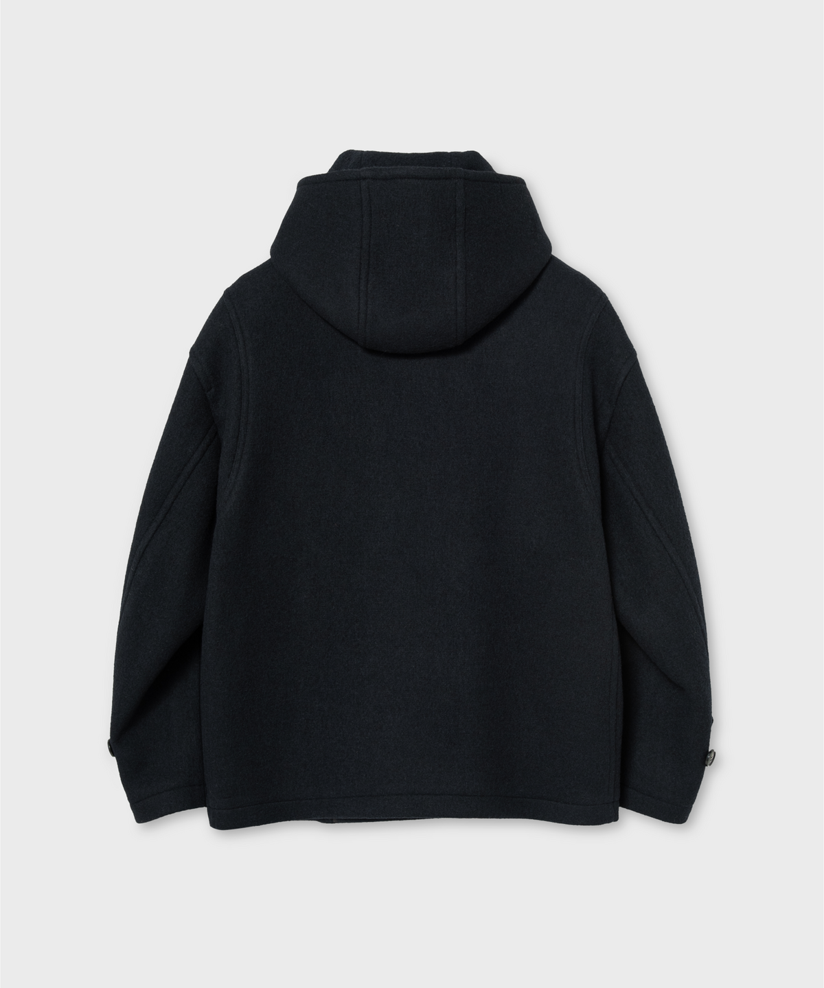 넌블랭크(NONBLANK) 우먼즈 디테처블 후드 더플 하프 코트_DARK NAVY