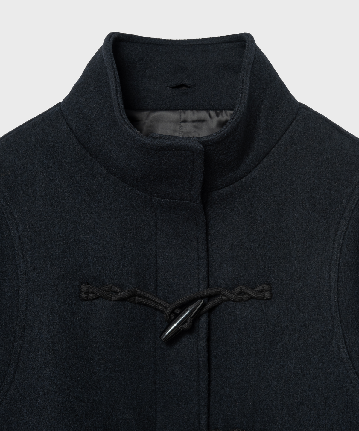 넌블랭크(NONBLANK) 우먼즈 디테처블 후드 더플 하프 코트_DARK NAVY