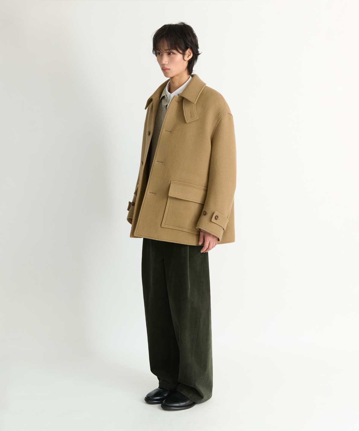 넌블랭크(NONBLANK) 오버사이즈 카 코트_BEIGE
