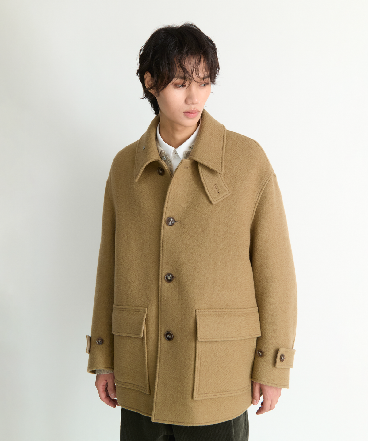 넌블랭크(NONBLANK) 오버사이즈 카 코트_BEIGE