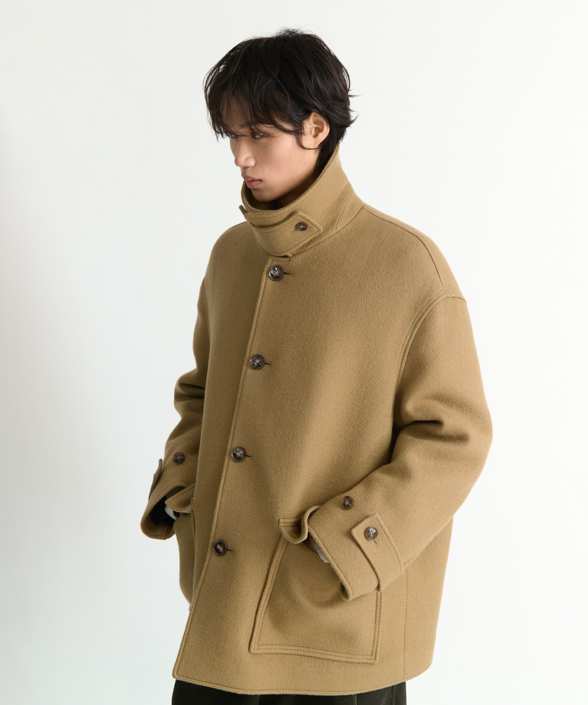 넌블랭크(NONBLANK) 오버사이즈 카 코트_BEIGE