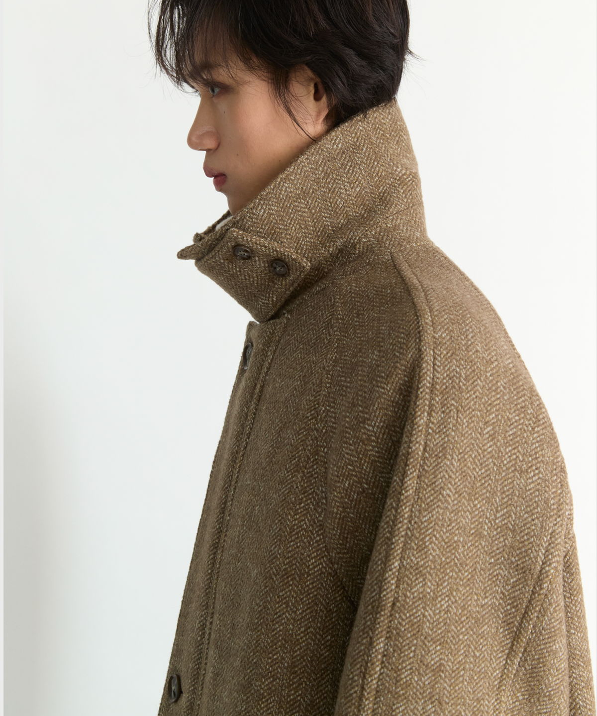 넌블랭크(NONBLANK) 래글런 집업 코트_BEIGE