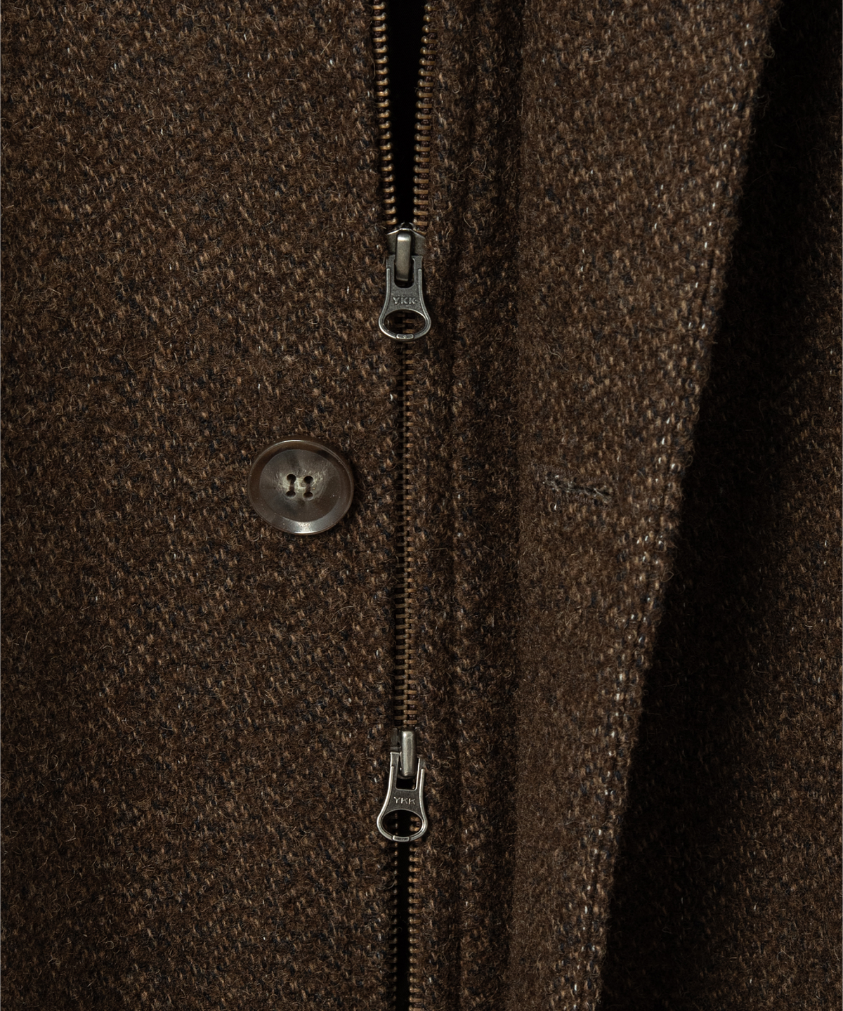 넌블랭크(NONBLANK) 래글런 집업 코트_BROWN