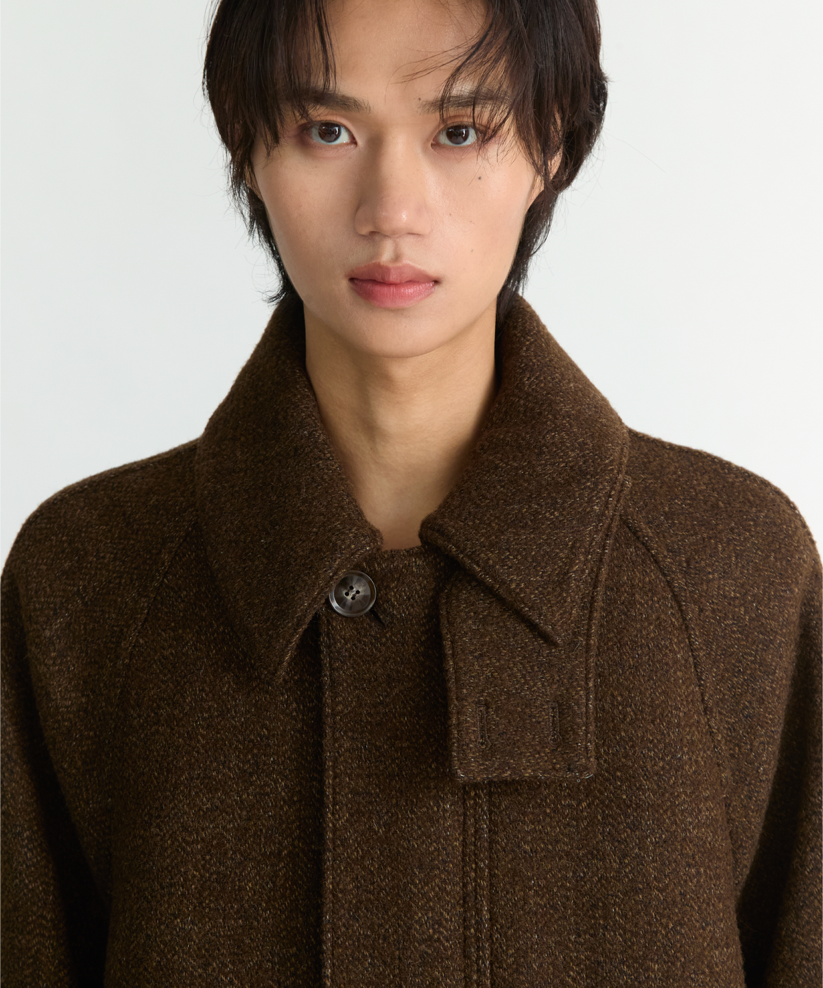 넌블랭크(NONBLANK) 래글런 집업 코트_BROWN