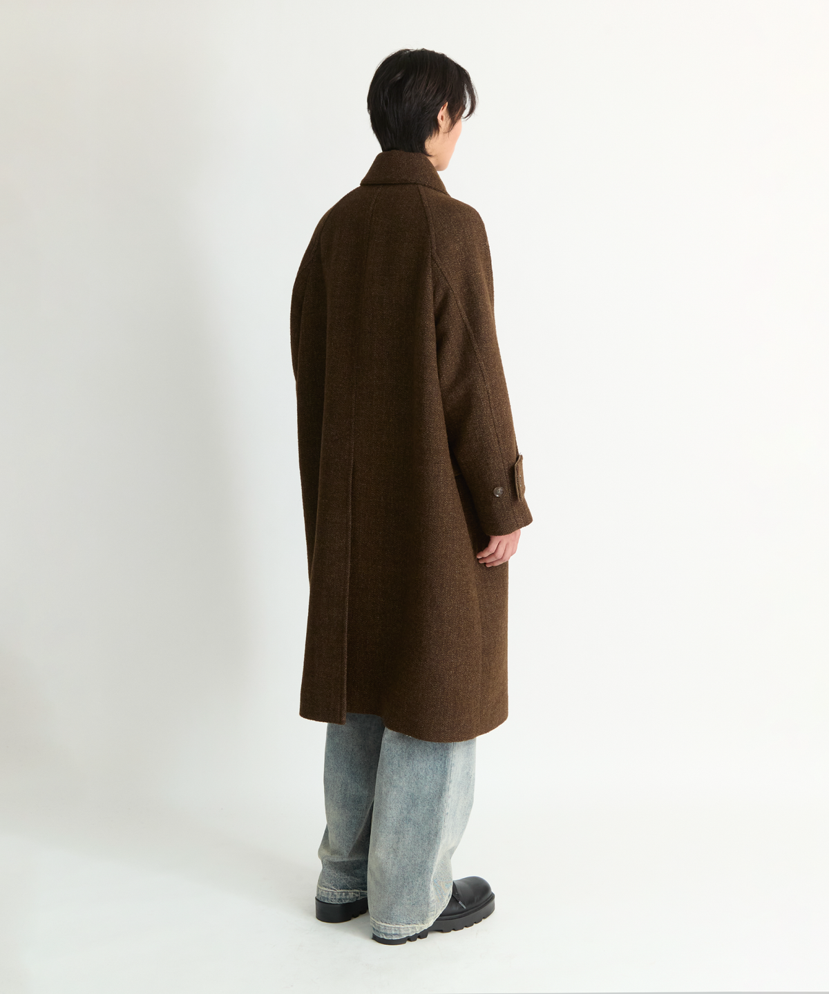 넌블랭크(NONBLANK) 래글런 집업 코트_BROWN
